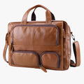 Lujoso y espacioso - bolso de piel para portátil para trabajo y viajes dorado para hombre