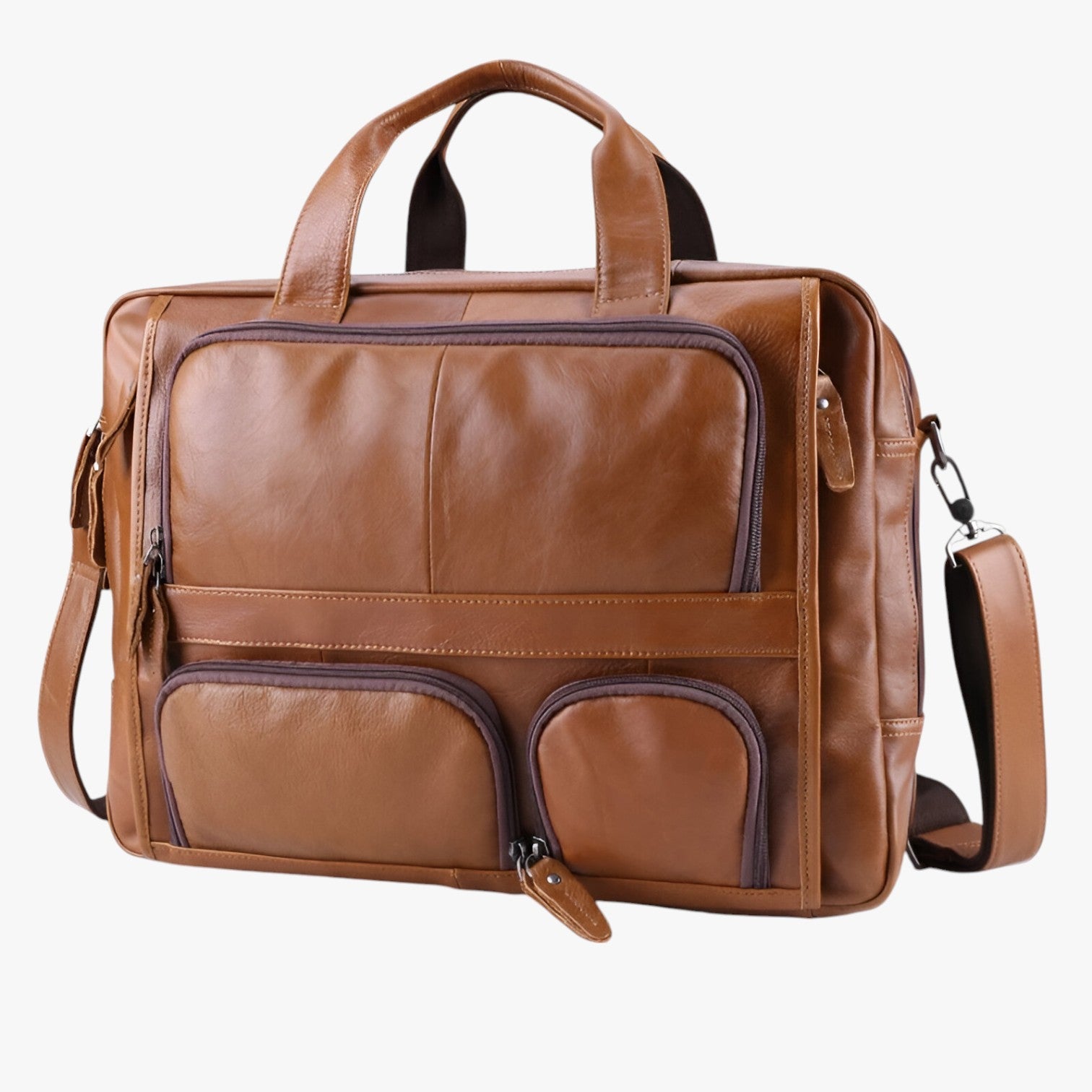 Luxe e spaziosa - borsa per laptop in pelle per lavoro e viaggi Oro Uomo - Marrone - Bags borsa laptop lavoro luxe luxe spaziosa mens bag pelle Shoulder Bags spaziosa - Concept Palermo
