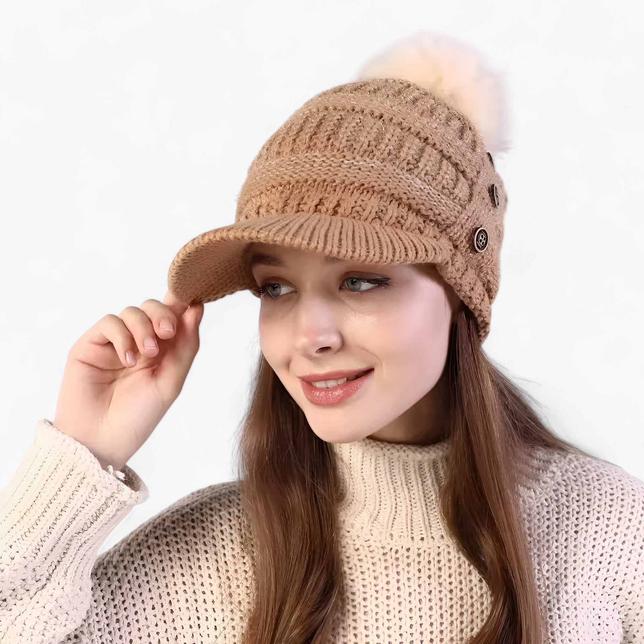 Berretto Uomo Caldo con Visiera, Morbido e Comodo - Khaki Taglia unica - berretto berretto caldo caldo uomo visiera women's hat - Concept Palermo