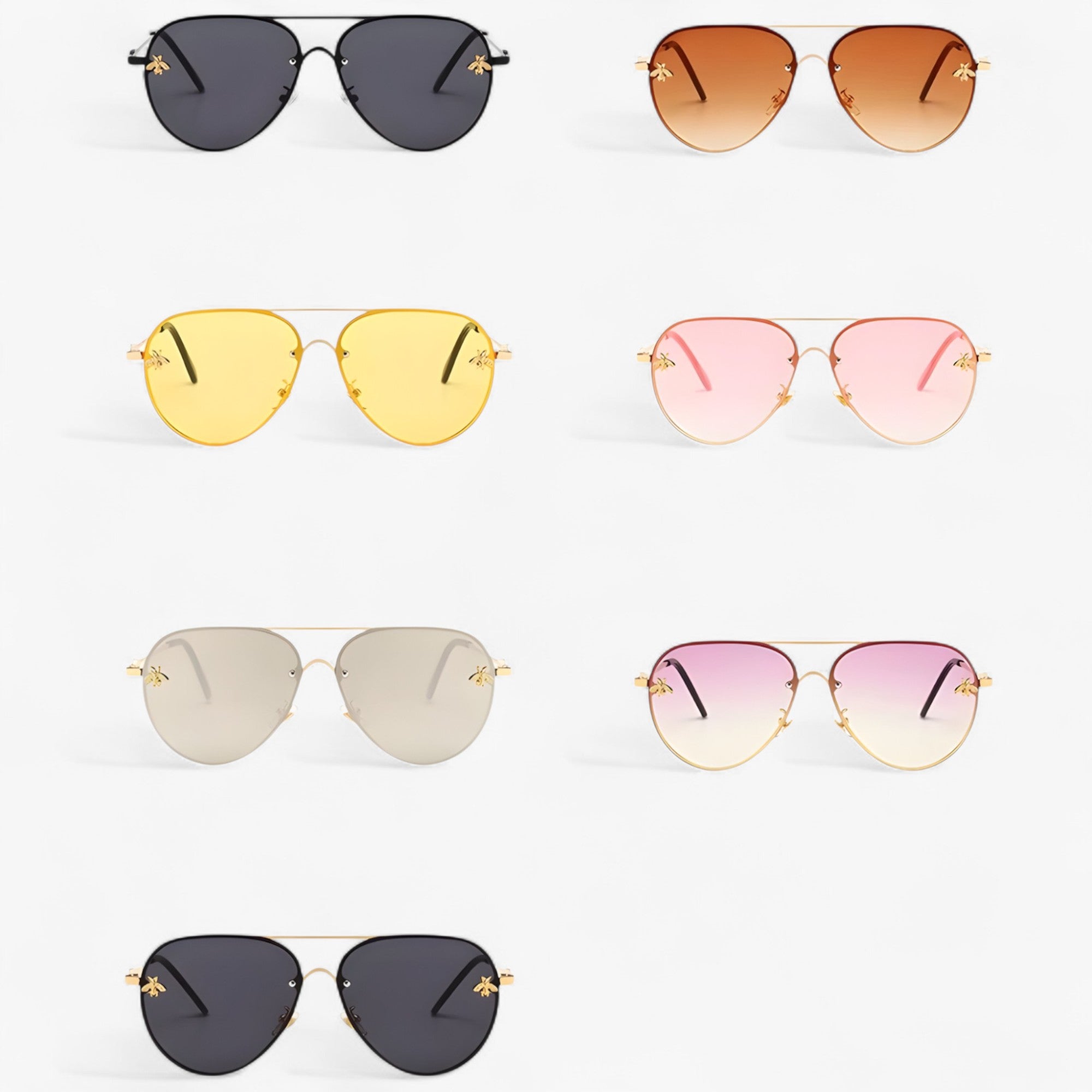 Occhiali da sole Bee Pilot vintage con montatura in metallo Uomo - - Fashion Sunglasses men sunglasses polarized mens sunglasses metallo montatura occhiali occhiali sole pilot Polarized man sunglasses sole sunglasses sunglasses polarized men uomo - Concept Palermo