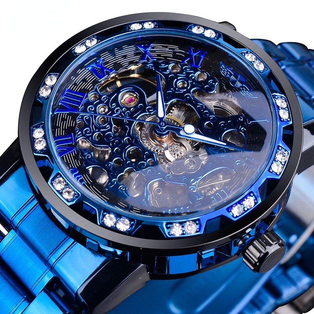 Orologio da uomo in acciaio color oro - Orologio da polso di lusso al quarzo con cinturino in acciaio regolabile