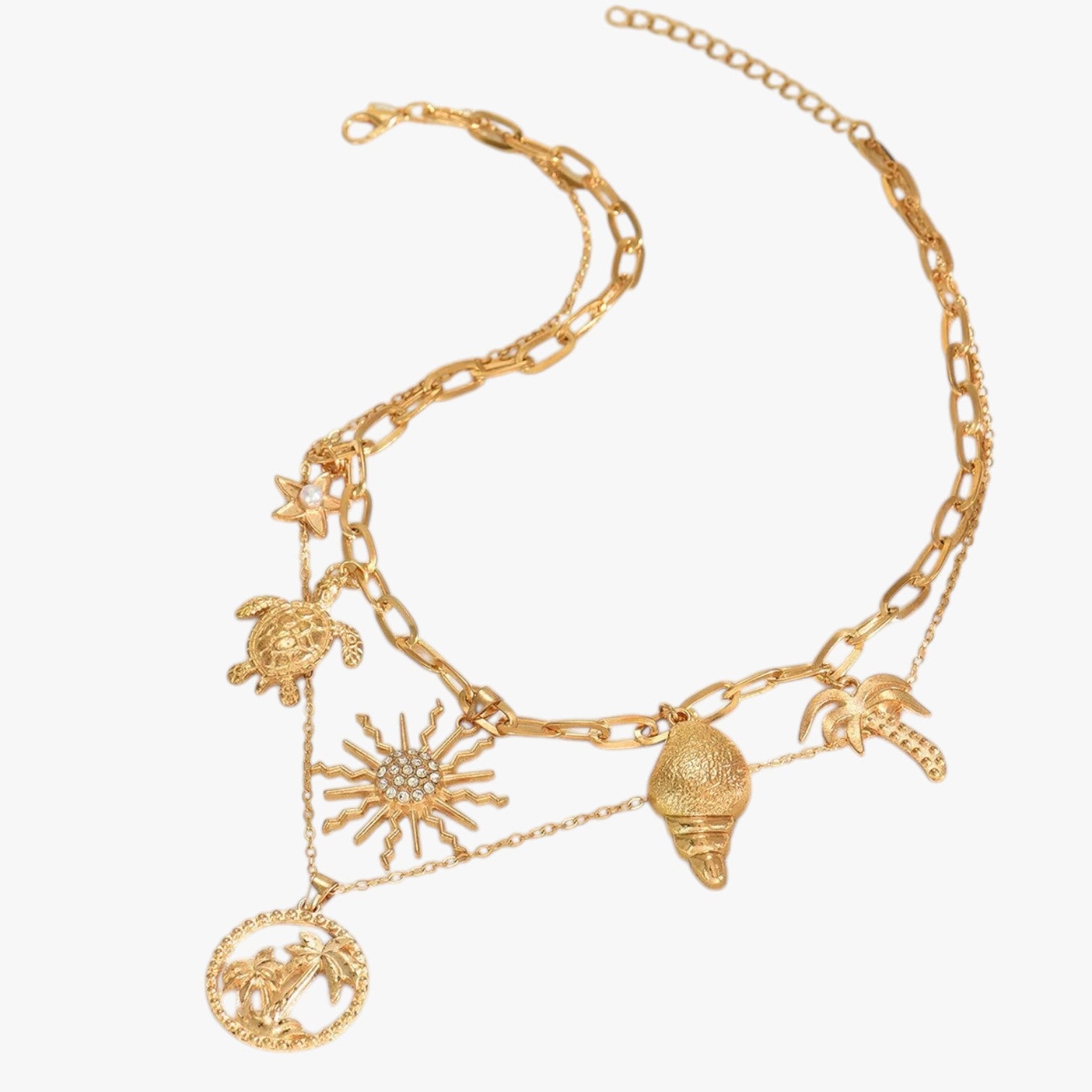 Collana estiva minimale con conchiglia e stella marina Lana Donna - - collana collana estiva conchiglia donna elegant womens necklaces estiva Fashion Necklaces jewelry lana marina necklace Necklaces for Women - Concept Palermo