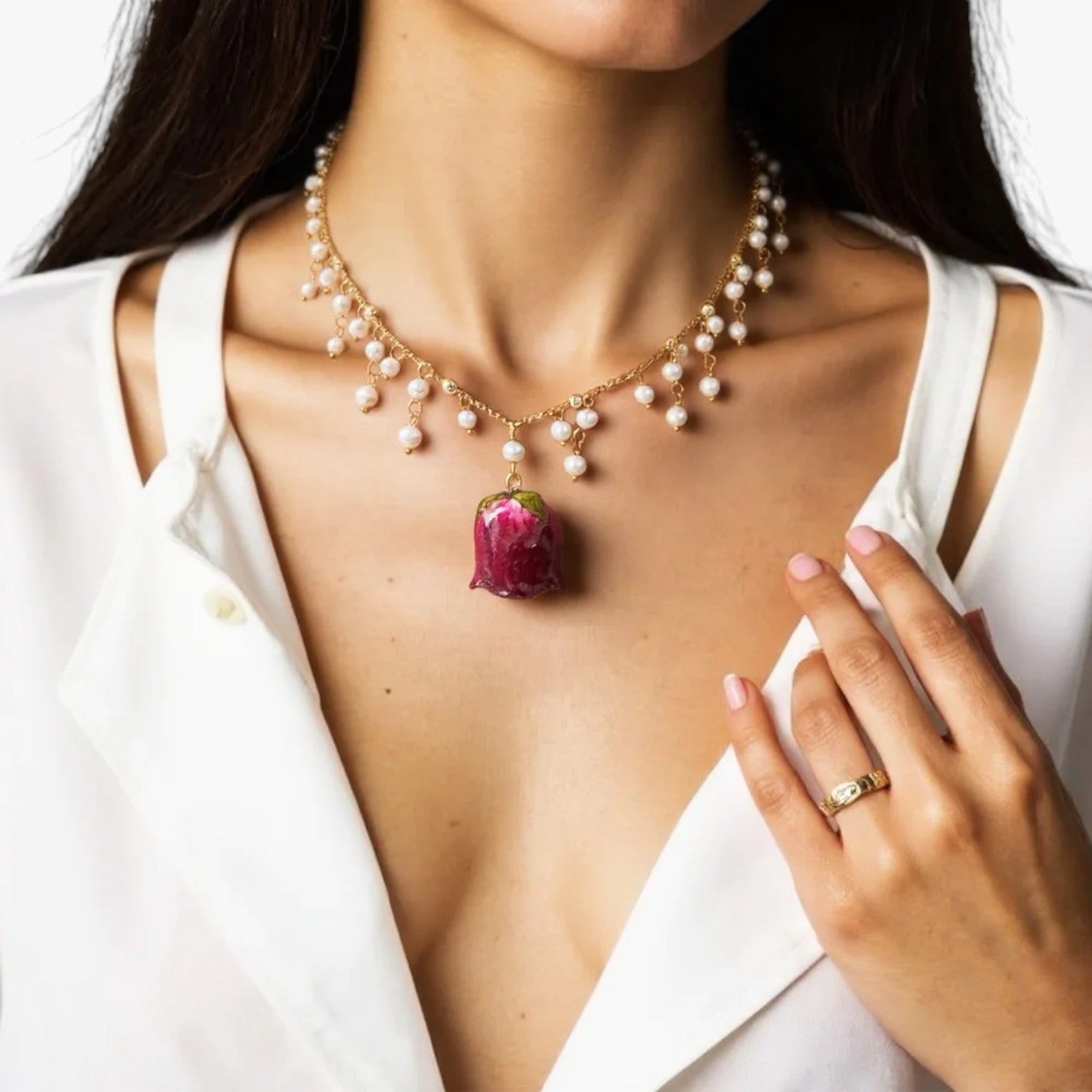 Collana Royal Rose con un tocco romantico Rosa Lana - - collana collana royal elegant womens necklaces jewelry lana necklace Necklaces for Women romantico royal tocco - Concept Palermo