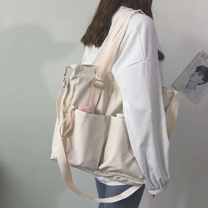 Borsa di tela grande impermeabile - - Bags borsa borsa tela canvas bag handbags impermeabile Shoulder Bags tela tote bag tote bags women bags Women's handbags - Concept Palermo