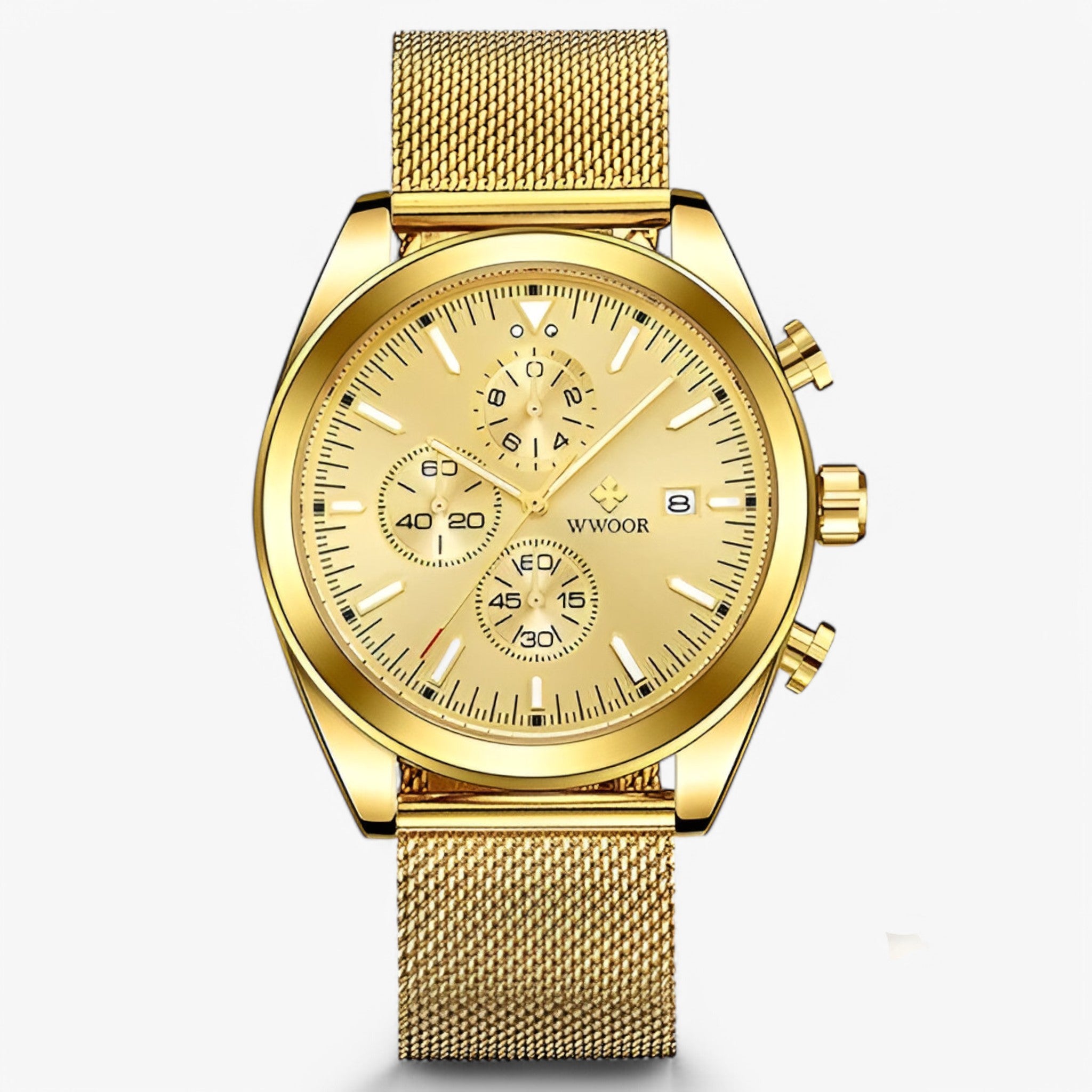 Orologio Cronografo Di Lusso In Acciaio Inossidabile Uomo - oro marrone oro - accessoires acciaio cronografo horloges inossidabile orologio orologio cronografo uomo watches - Concept Palermo
