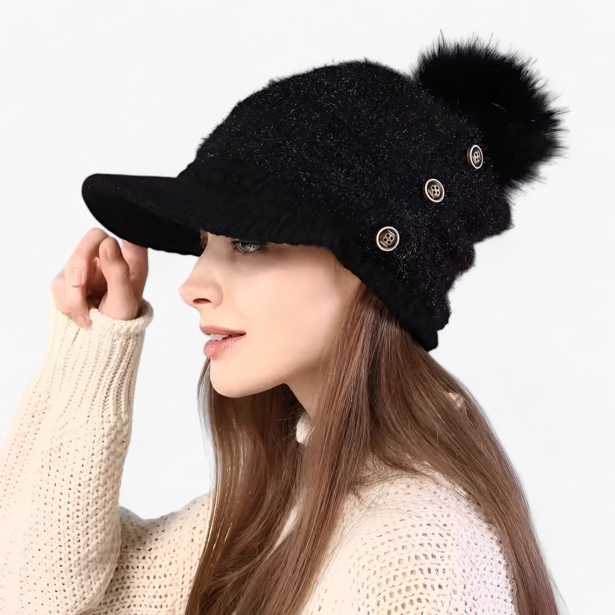 Berretto Uomo Caldo con Visiera, Morbido e Comodo - Nero Taglia unica - berretto berretto caldo caldo uomo visiera women's hat - Concept Palermo