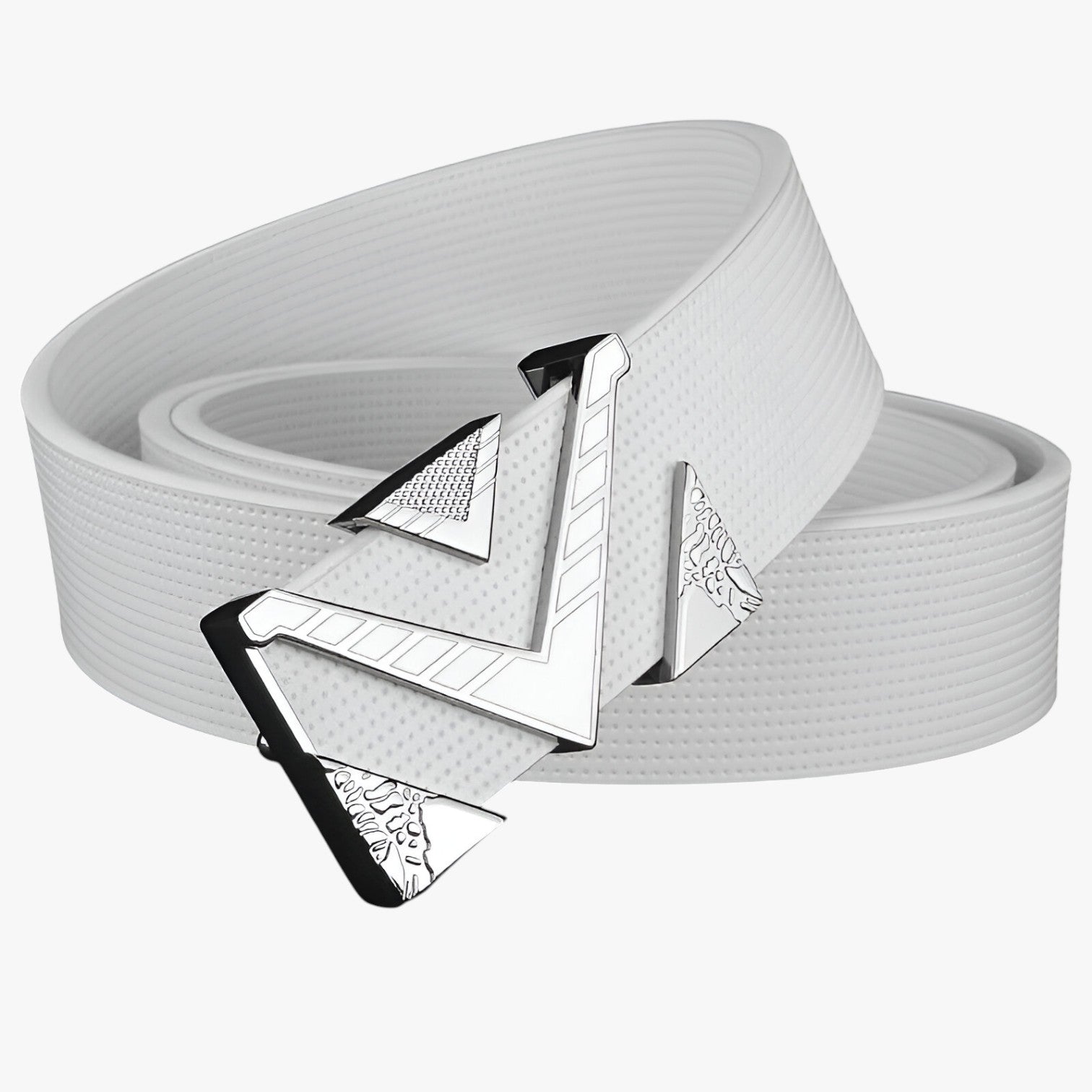 Cintura Uomo Elegante in Pelle Nera con Fibbia Dorata a V - Fibbia bianca e bianca - Belts belts for men cintura cintura fibbia dorata fibbia Mens belt uomo - Concept Palermo