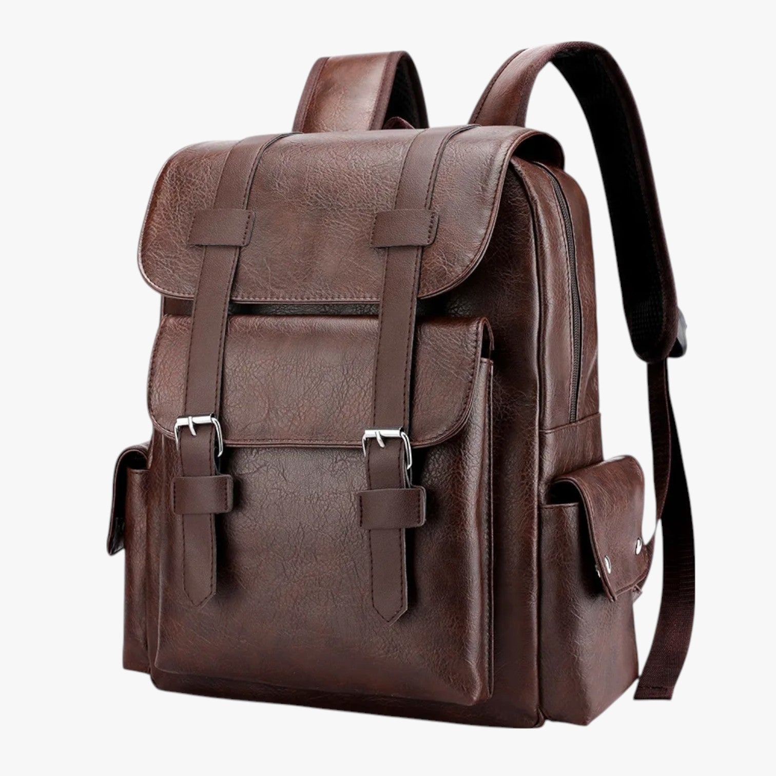 Zaino impermeabile in pelle PU per laptop: stile e protezione Uomo - Marrone scuro - Backpack bags bags for men impermeabile laptop mens bag pelle protezione stile uomo zaino - Concept Palermo