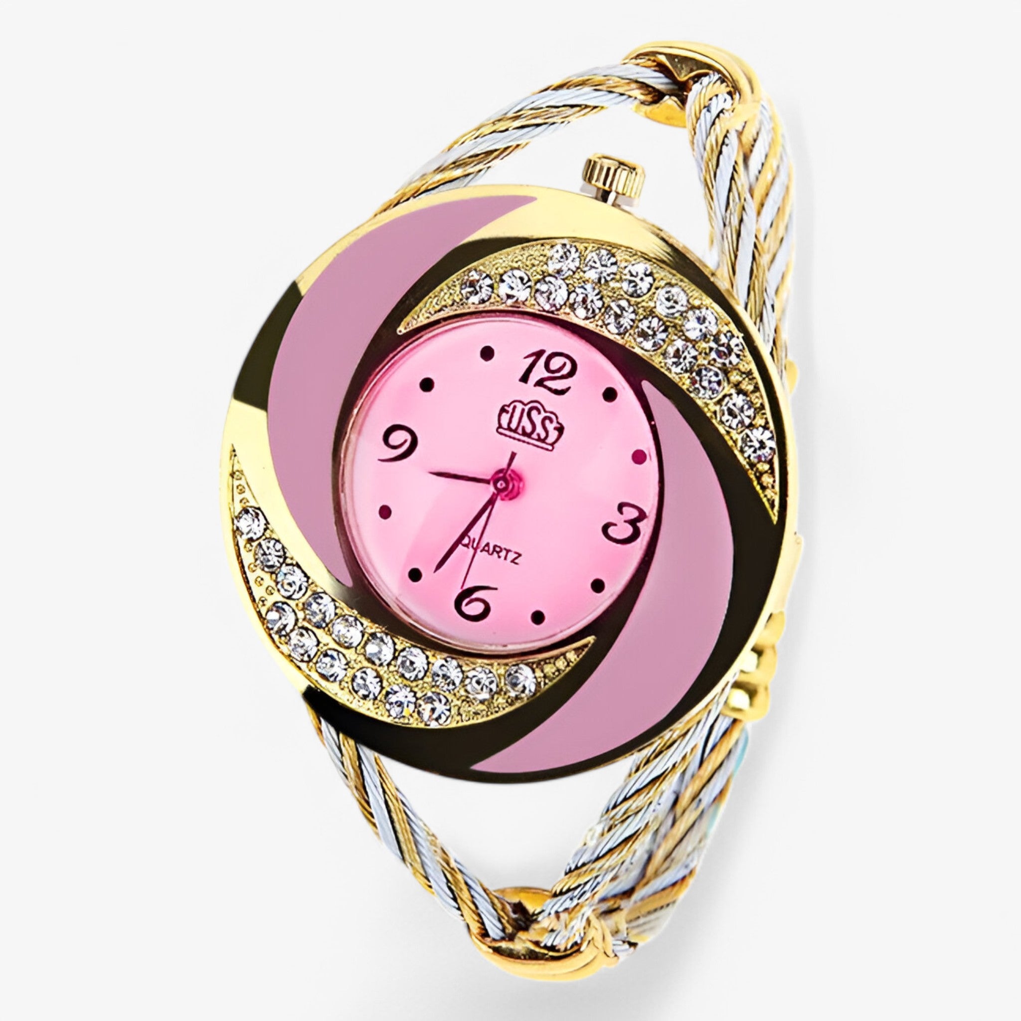 Orologio al quarzo con bracciale a cristalli Uomo - Rosa - bracciale cristalli male watch orologio orologio quarzo quarzo uomo watch for men watches - Concept Palermo