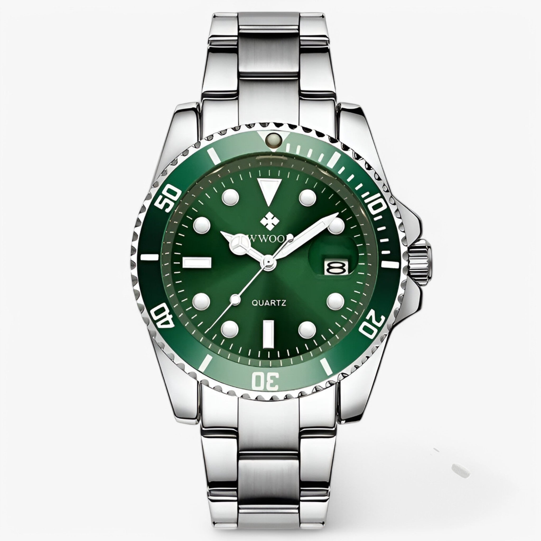 Orologio Sportivo di Lusso in Acciaio Inossidabile Uomo - Verde Argento - accessoires acciaio horloges inossidabile orologio orologio sportivo sport sportivo uomo watches - Concept Palermo