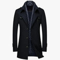Elegancia y calidez - Abrigo largo de lana para invierno Hombre