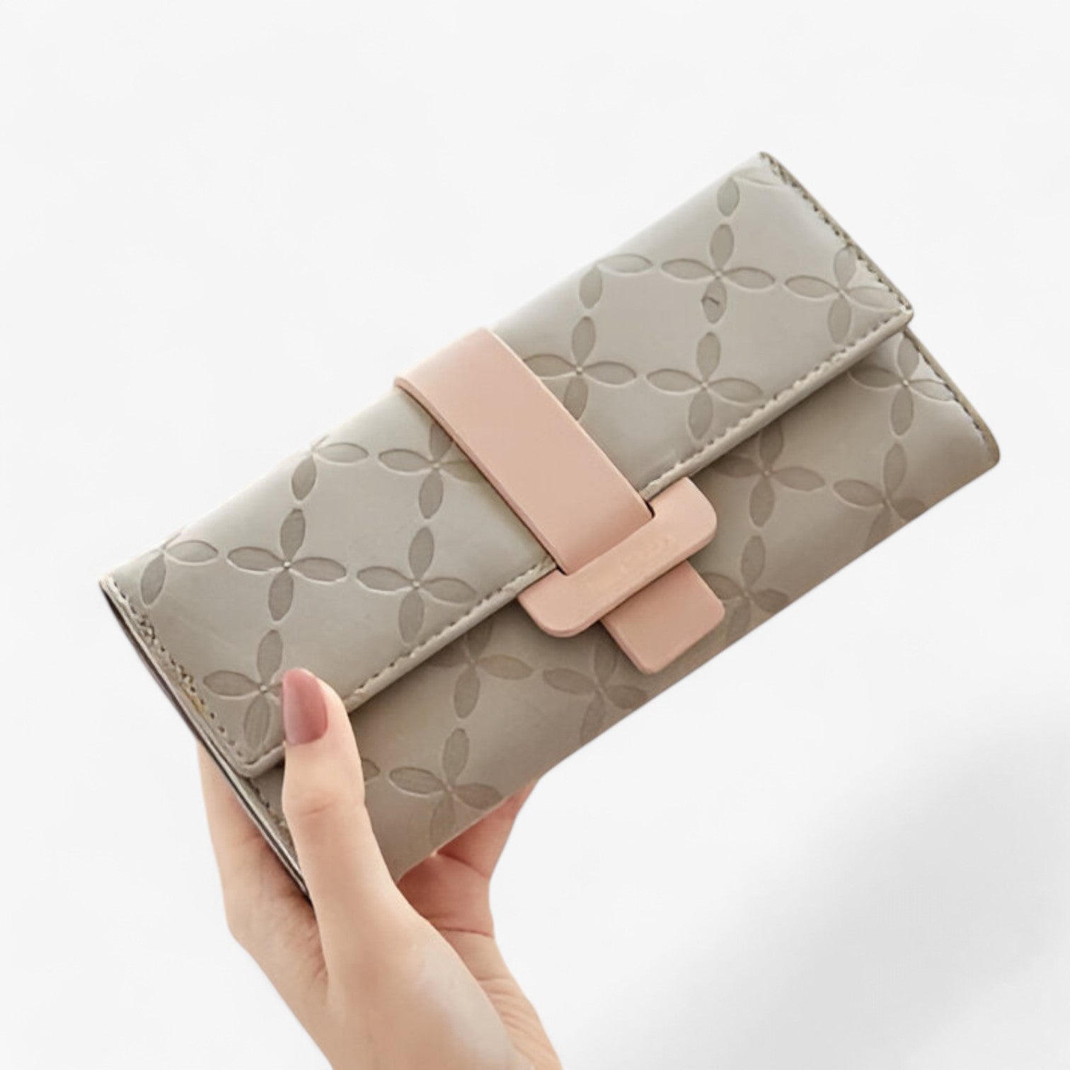Portafoglio in pelle goffrata con design a soffietto intelligente Uomo - GRIGIO - design goffrata intelligente pelle portafoglio portafoglio pelle soffietto uomo wallet womens wallet - Concept Palermo