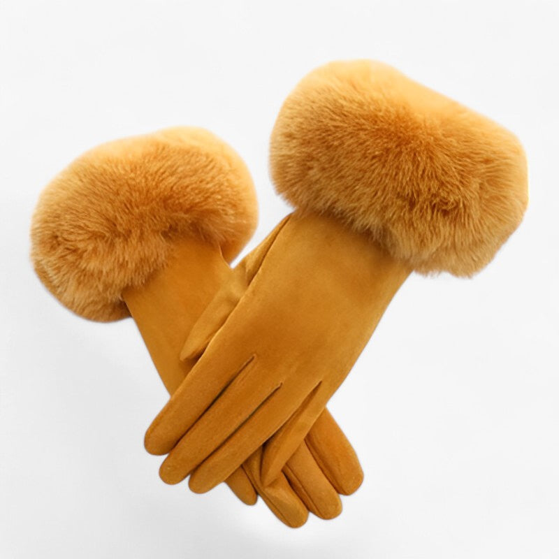 Guanti Touchscreen in camoscio caldo con pelliccia sintetica Uomo - Giallo Taglia unica - caldo camoscio gloves gloves & mittens guanti guanti touchscreen pelliccia sintetica touchscreen winter gloves womens fasion - Concept Palermo