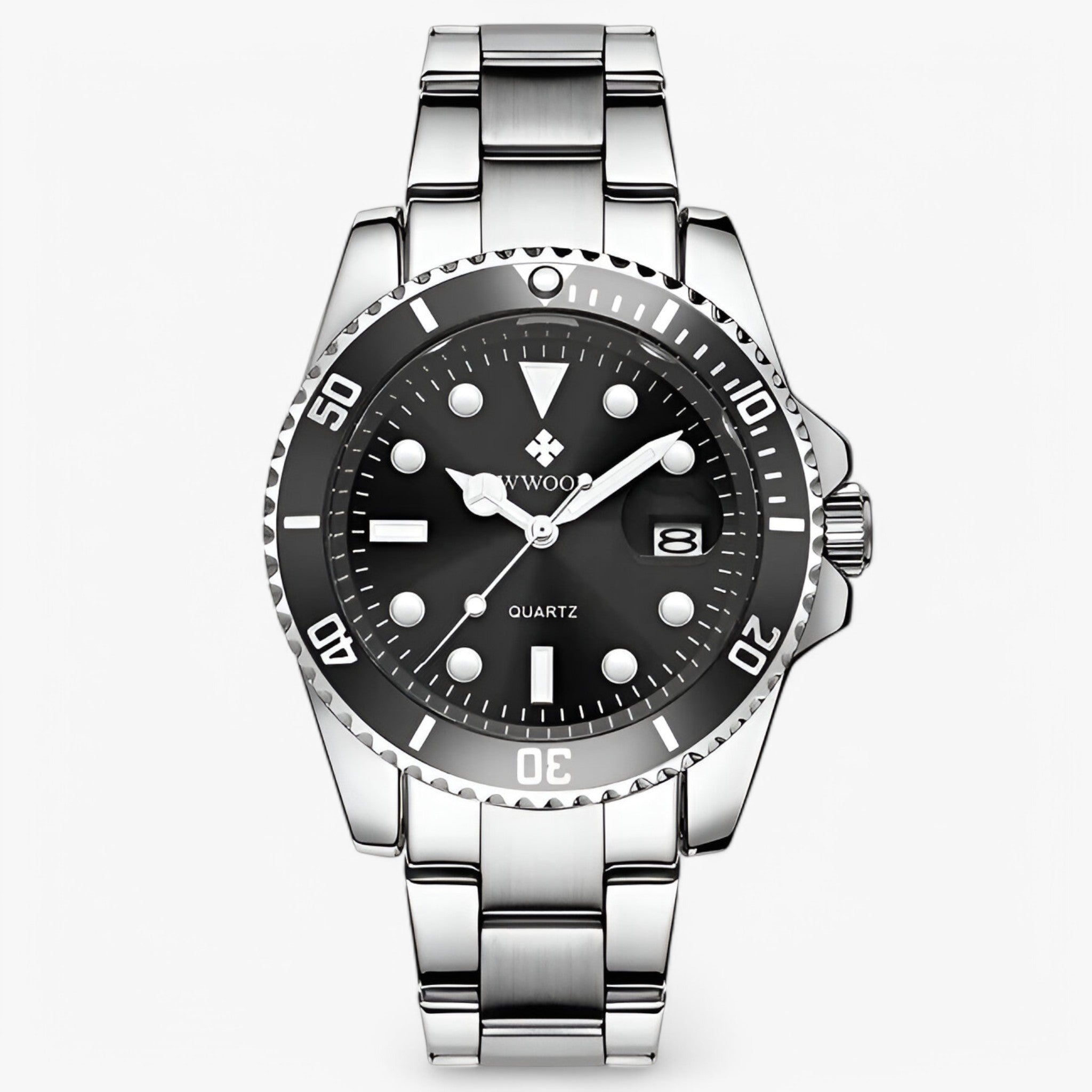 Orologio Sportivo di Lusso in Acciaio Inossidabile Uomo - Argento Nero - accessoires acciaio horloges inossidabile orologio orologio sportivo sport sportivo uomo watches - Concept Palermo