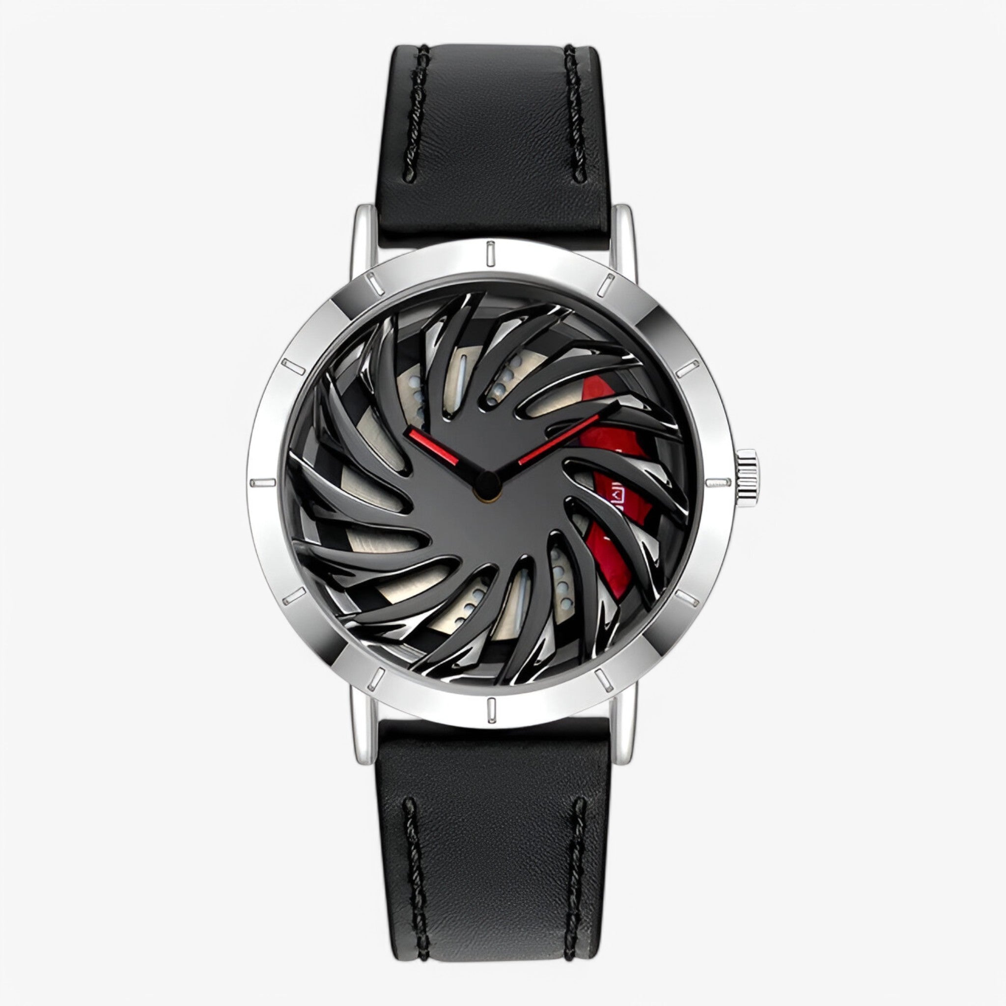 Orologio Sportivo da Uomo con Design a Volante - pelle argento - design mens watch orologio orologio sportivo sportivo uomo volante watch for men watches - Concept Palermo