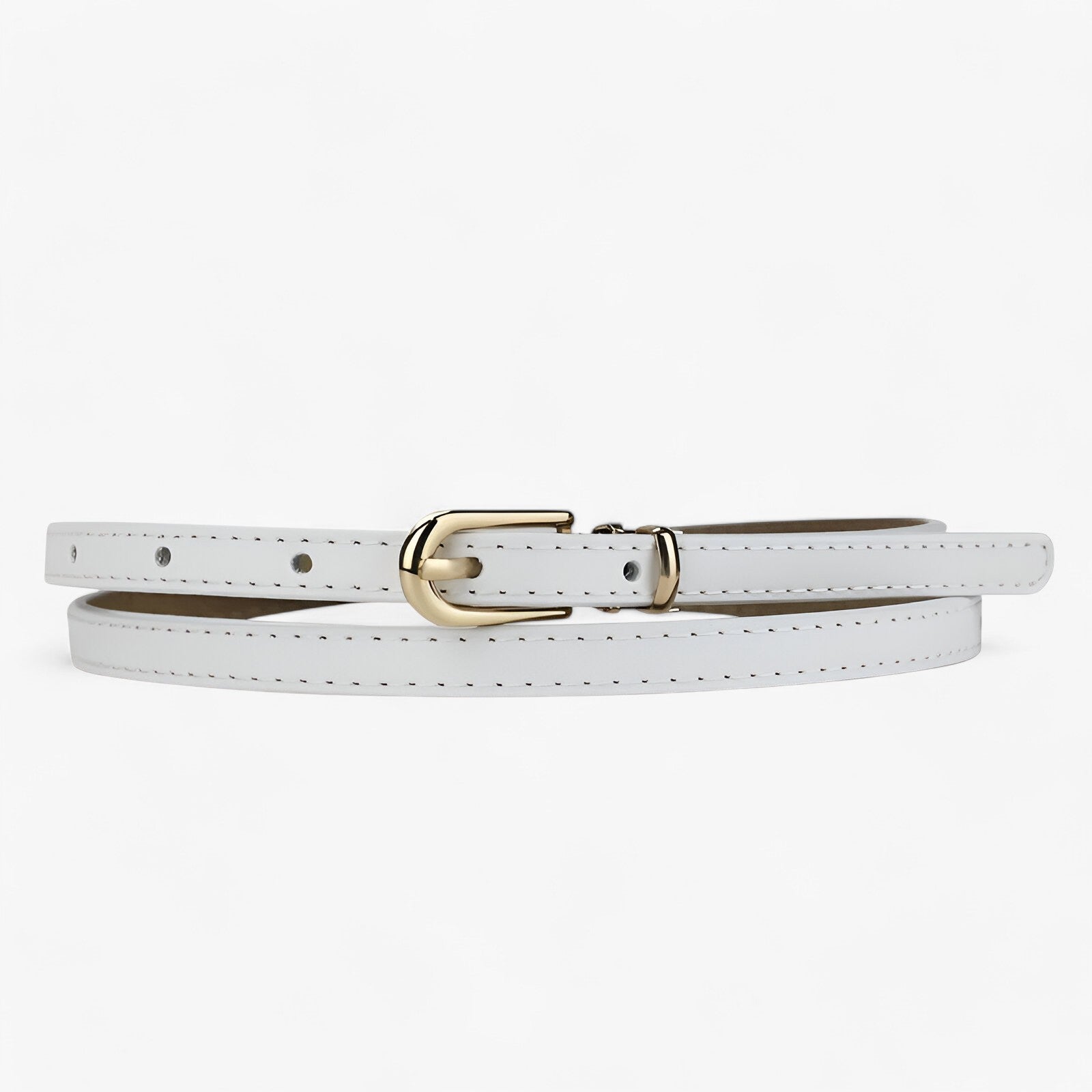 Cintura da donna - Pelle genuina sottile per uno stile disinvolto - Bianco - belts cintura cintura donna disinvolto donna genuina pelle sottile stile waist belt for women Womens belt - Concept Palermo