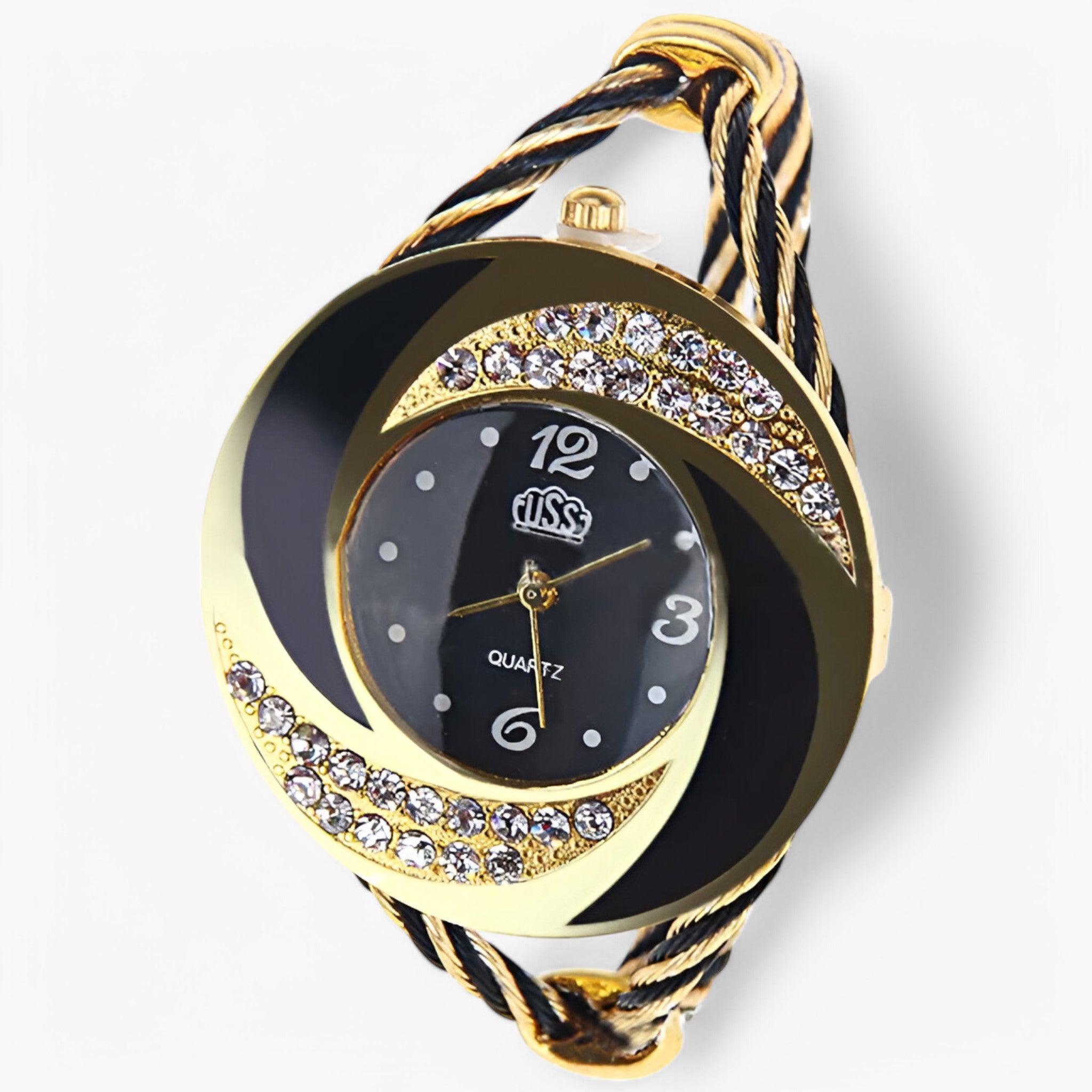 Orologio al quarzo con bracciale a cristalli Uomo - Nero - bracciale cristalli male watch orologio orologio quarzo quarzo uomo watch for men watches - Concept Palermo