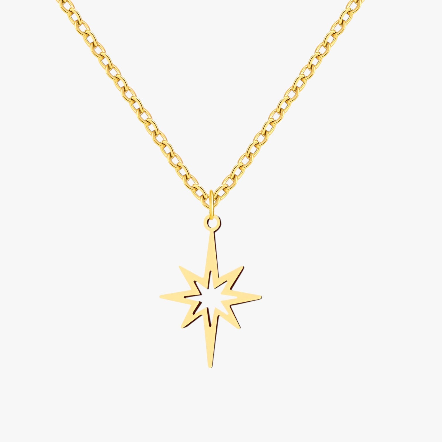 Collana con ciondolo a stella in acciaio inossidabile Donna - - acciaio ciondolo collana collana ciondolo donna elegant womens necklaces inossidabile jewelry necklace NECKLACES Necklaces for Women stella - Concept Palermo