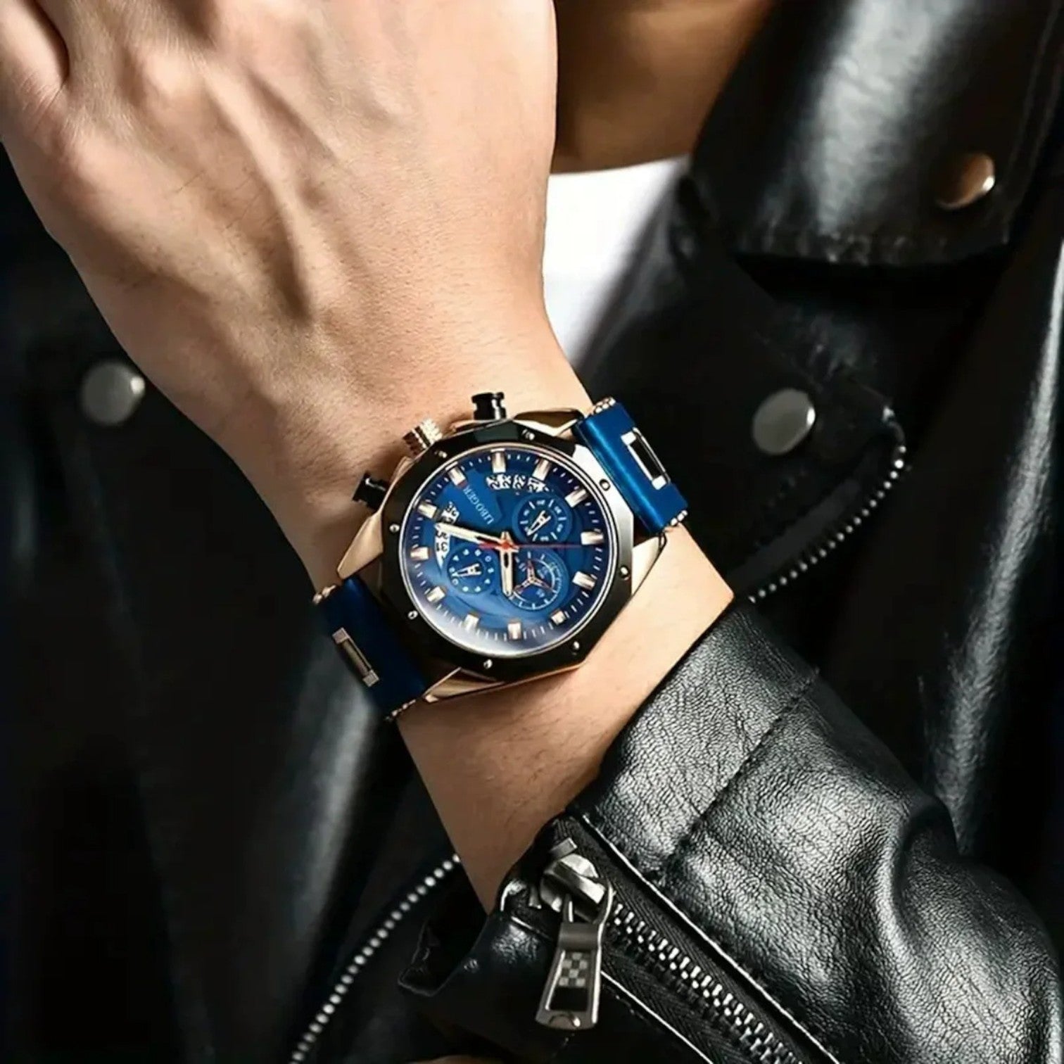 Orologio sportivo impermeabile in silicone blu Oro - - impermeabile orologio orologio sportivo silicone sportivo watch watch for men watches WATCHES FOR MEN Wristwatch - Concept Palermo