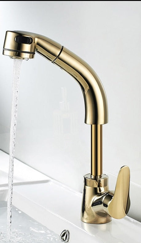 Rubinetto Miscelatore Estraibile in Ottone per Bagno Uomo - Alta Qualità - Color oro - bagno crane estraibile home & garden miscelatore ottone rubinetto sollevatore sollevatore estraibile - Concept Palermo