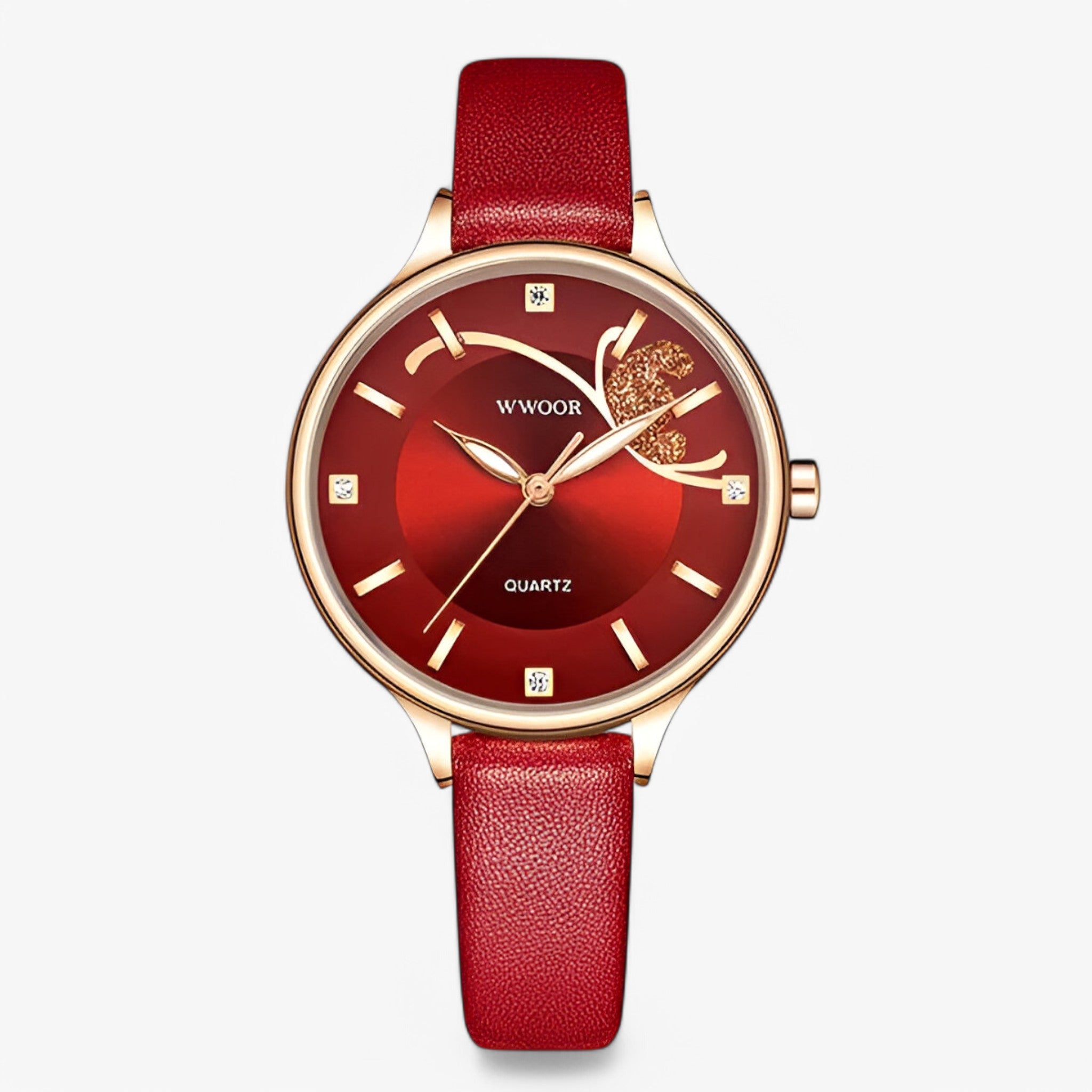 Orologio di lusso al quarzo in pelle bianca - rossa - bianca orologio orologio quarzo pelle quarzo watch for women watches - Concept Palermo