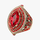 Vintage Boho ring met ovale zwarte kristal voor dames