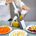Tritaverdure Manuale Professionale con 5 Lame in Acciaio Inox per Verdure e Frutta