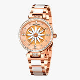Orologio da donna placcato oro e impermeabile