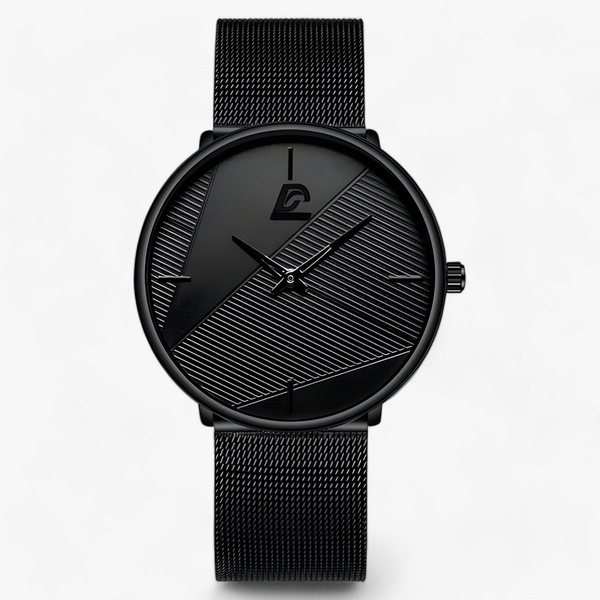 Ultra-tunn Quarzo - Minimalista e Stiloso Uomo - Mesh Nero Nero - accessoires horloges minimalista quarzo stiloso tunn uomo watches - Concept Palermo