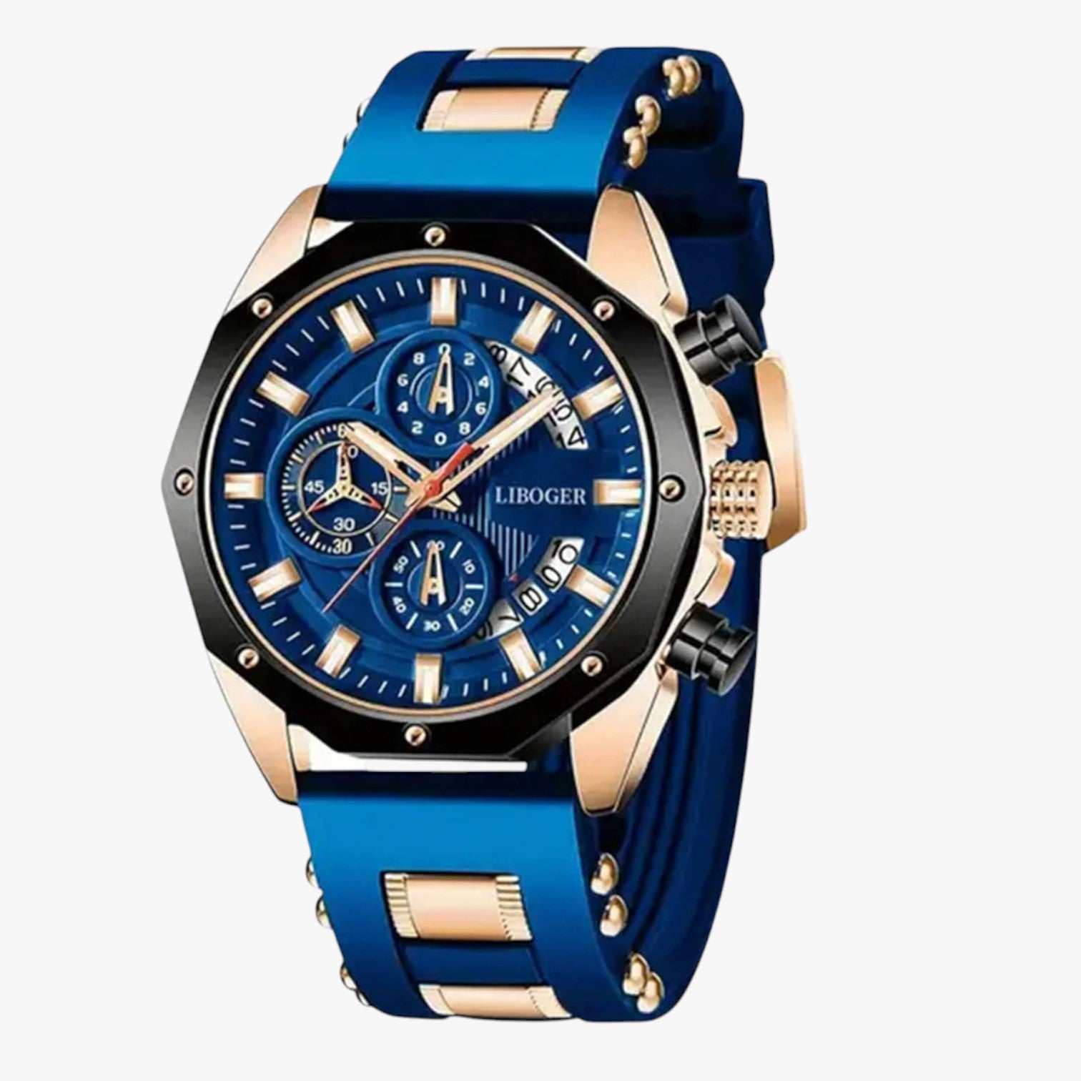 Orologio sportivo impermeabile in silicone blu Oro - confezione Blu - impermeabile orologio orologio sportivo silicone sportivo watch watch for men watches WATCHES FOR MEN Wristwatch - Concept Palermo