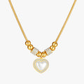 Collana a forma di cuore con zirconi e perline per un look da festa Lana Donna