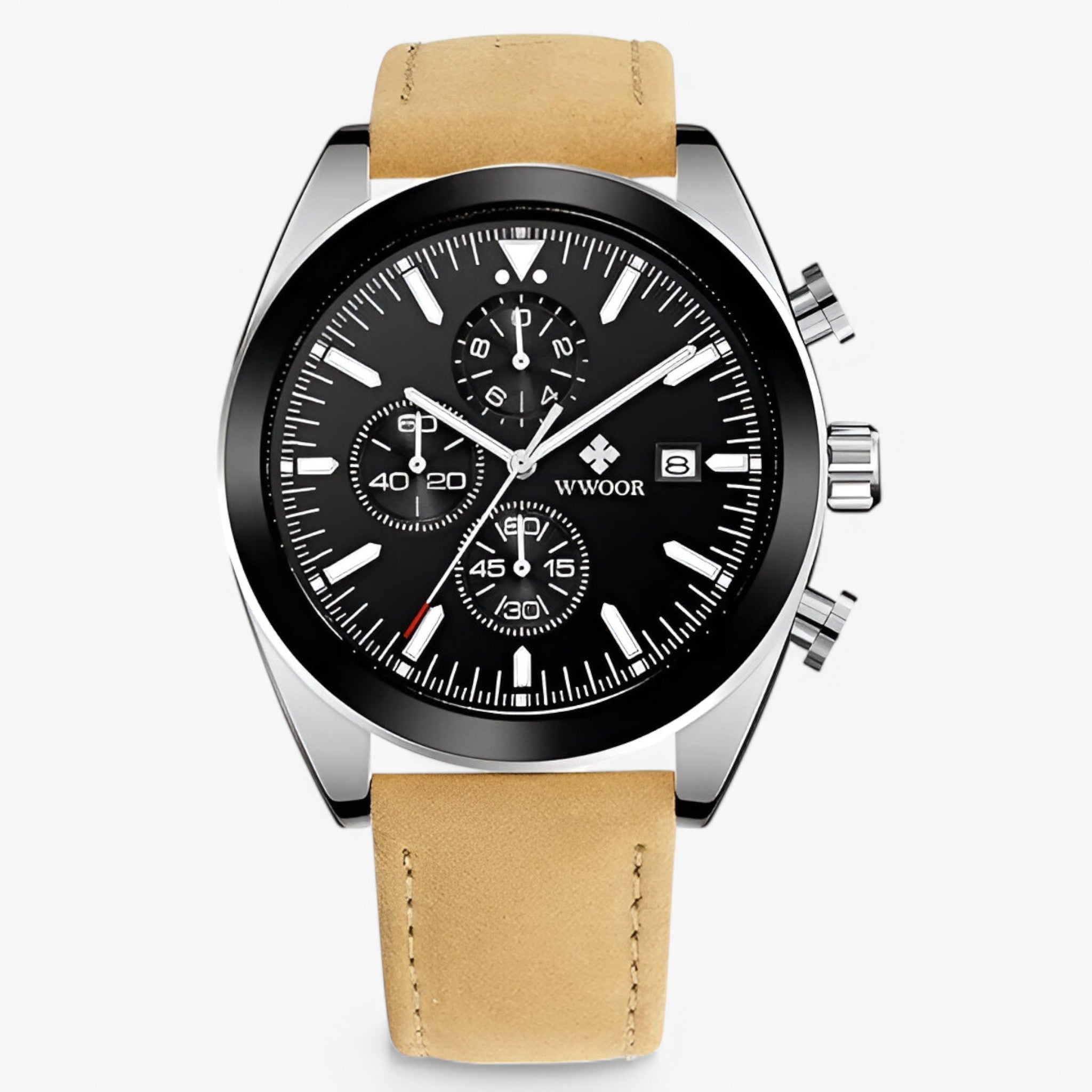 Orologio Cronografo Di Lusso In Acciaio Inossidabile Uomo - marrone argento nero - accessoires acciaio cronografo horloges inossidabile orologio orologio cronografo uomo watches - Concept Palermo