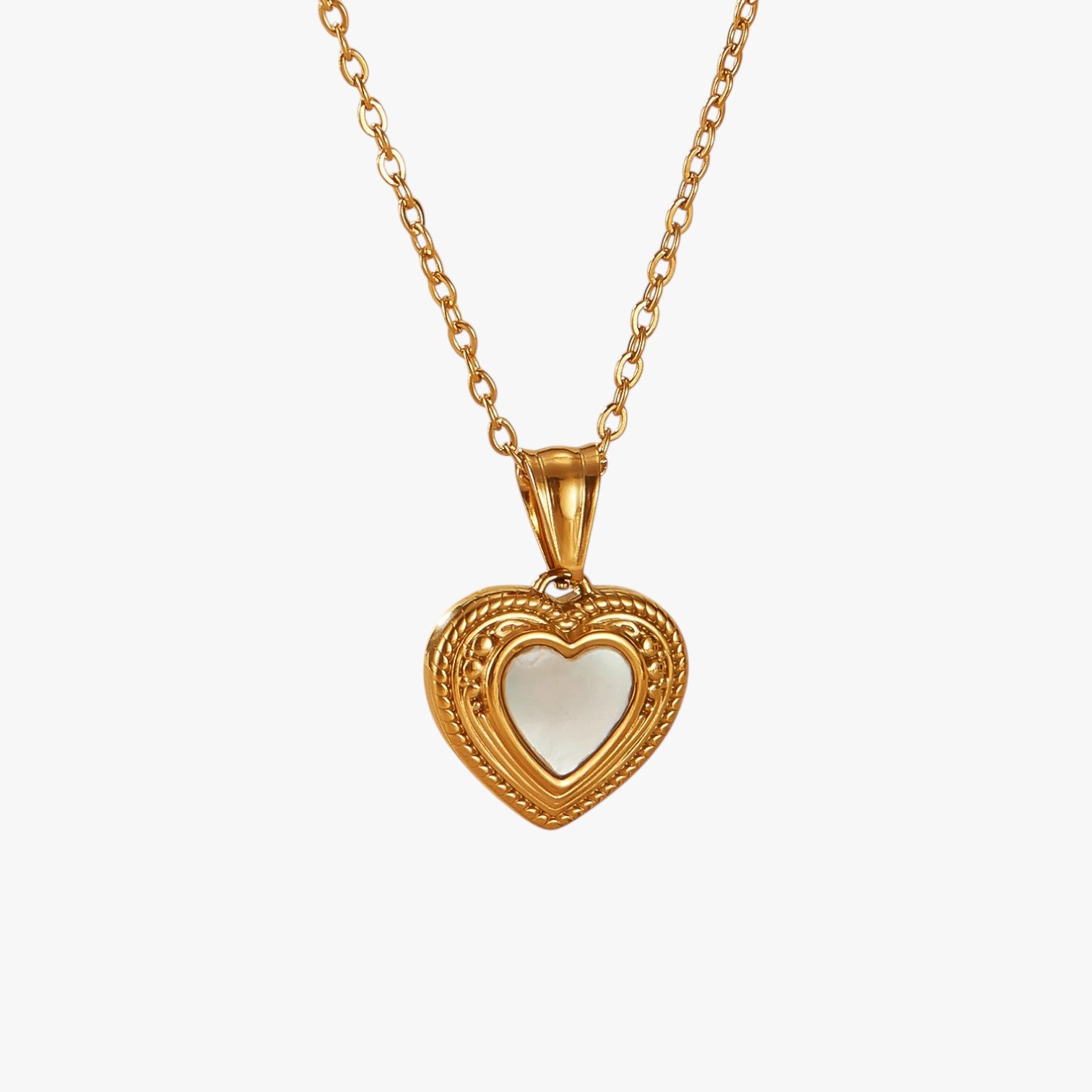 Collana a forma di cuore in madreperla e acciaio inossidabile Lana - - acciaio collana collana forma cuore elegant womens necklaces forma inossidabile jewelry lana necklace Necklaces for Women Pendant Necklaces - Concept Palermo