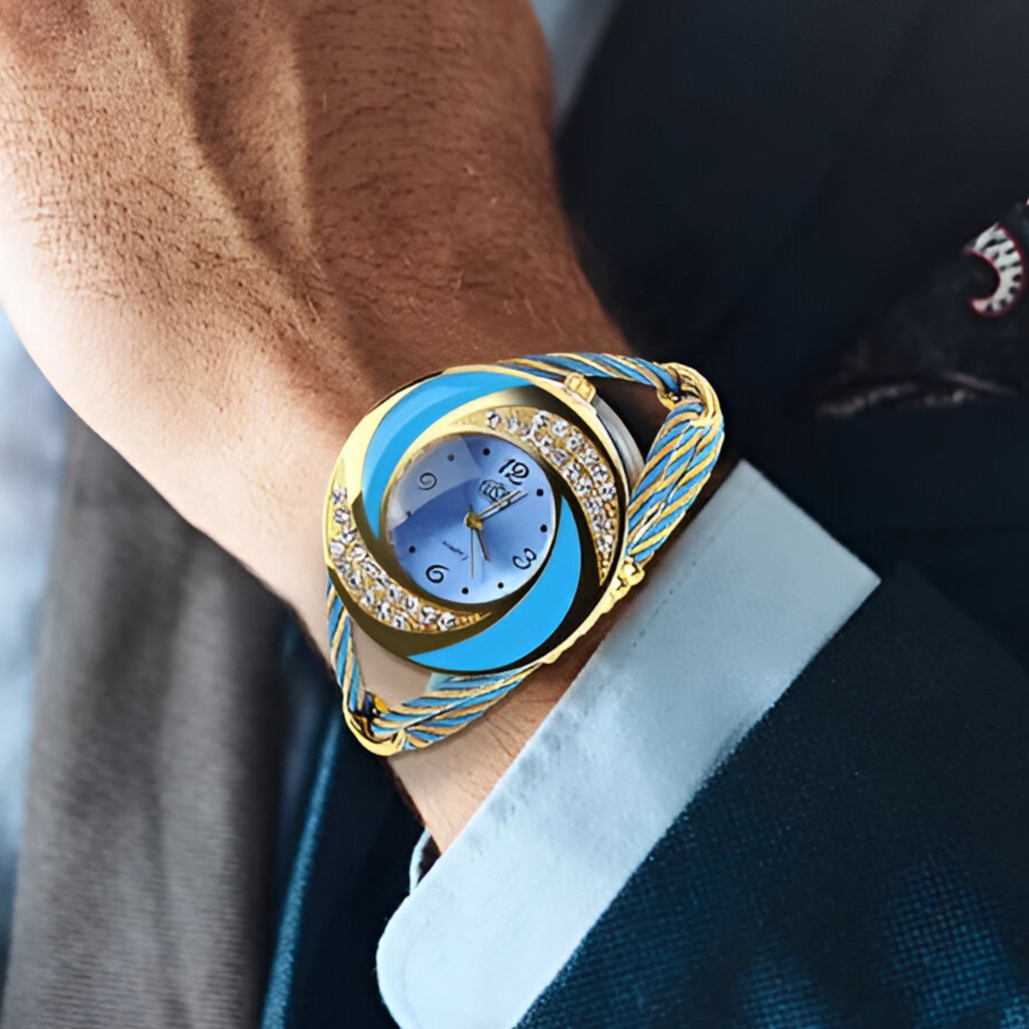Orologio al quarzo con bracciale a cristalli Uomo - - bracciale cristalli male watch orologio orologio quarzo quarzo uomo watch for men watches - Concept Palermo