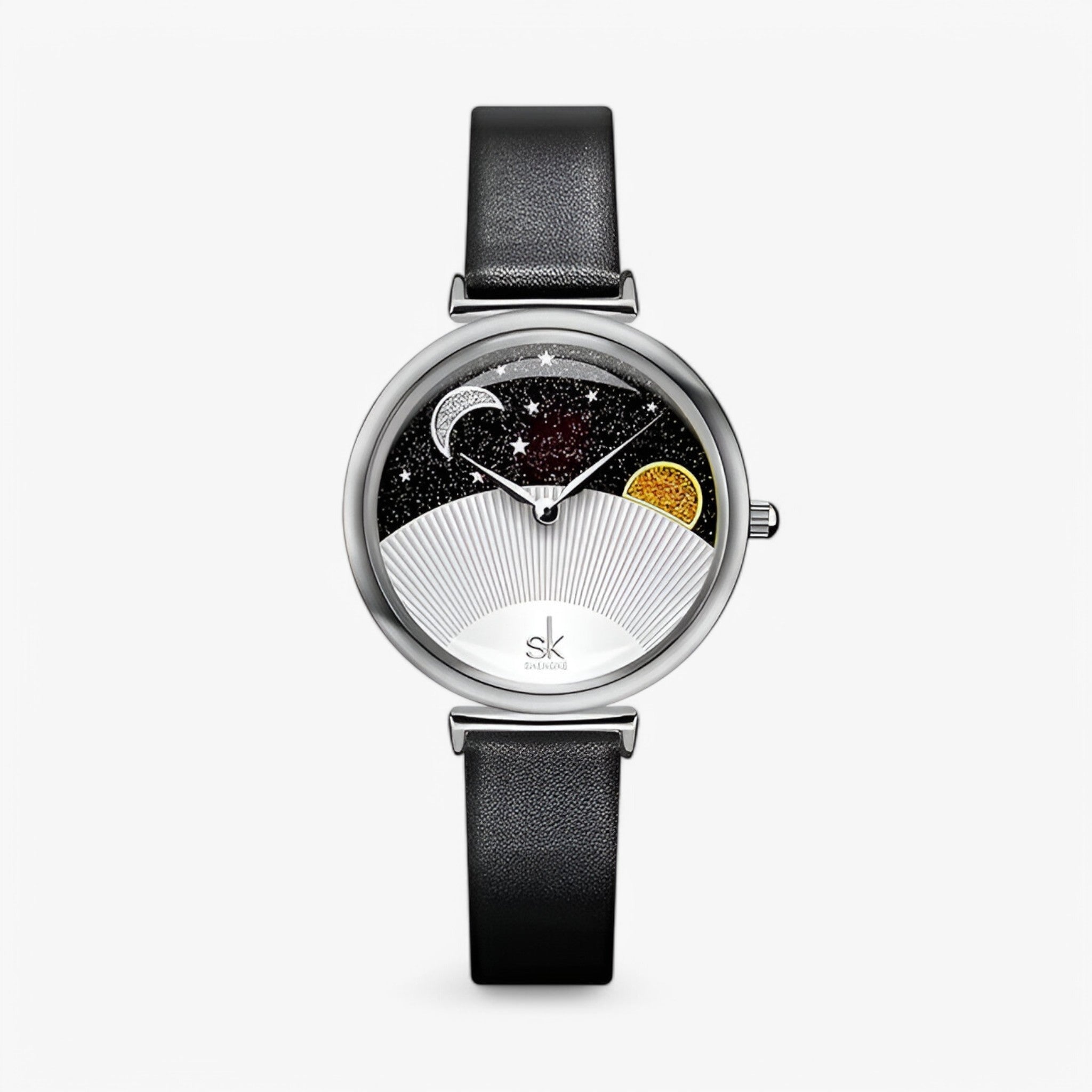 Orologio da donna con quadrante romantico luna e stelle - nera - donna female watch luna orologio orologio donna quadrante romantico stelle watch for women watches - Concept Palermo