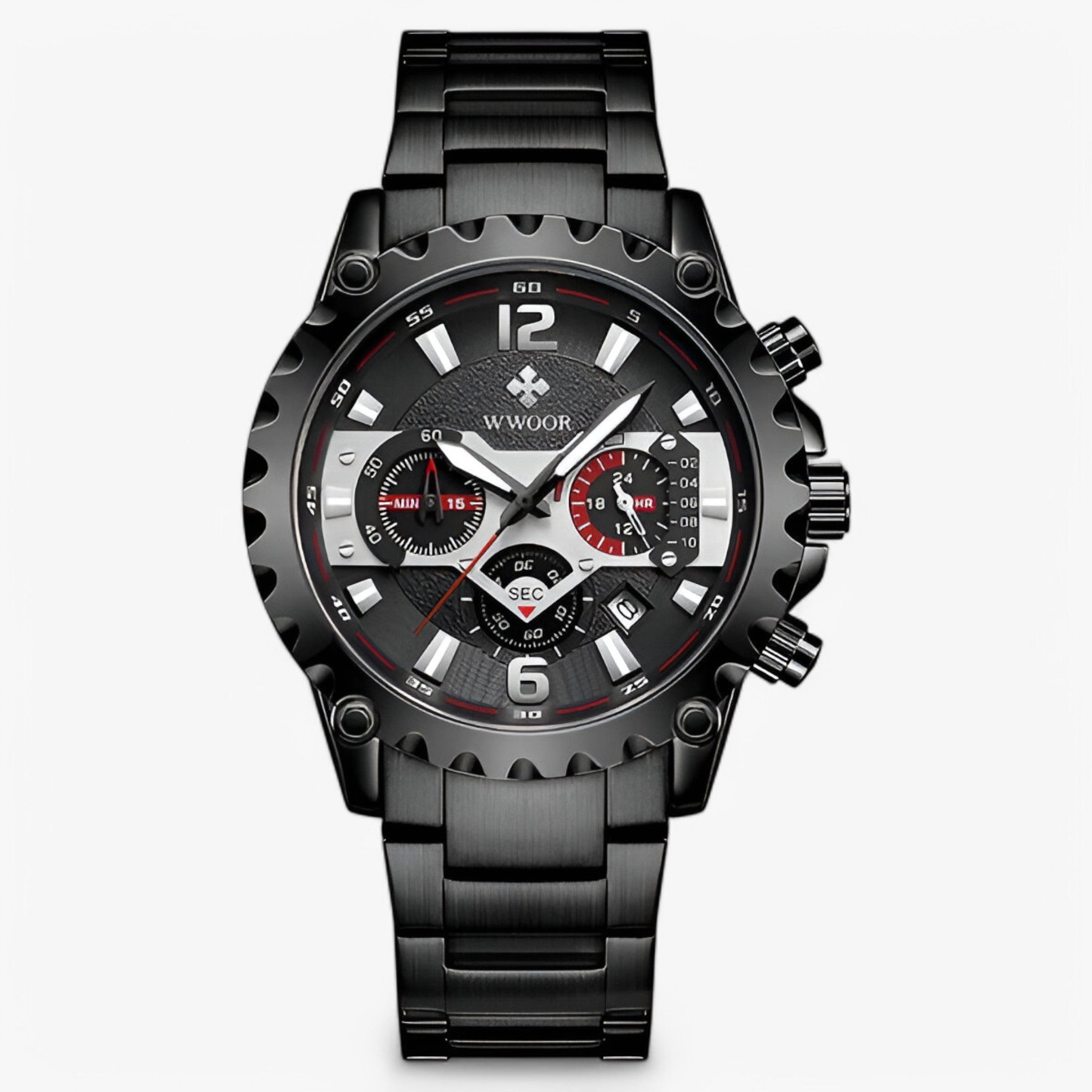 Orologio Cronografo di Lusso in Acciaio Inossidabile - nero nero - accessoires acciaio cronografo horloges inossidabile orologio orologio cronografo watches - Concept Palermo