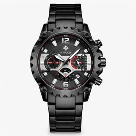 Orologio Cronografo di Lusso in Acciaio Inossidabile - nero nero - accessoires acciaio cronografo horloges inossidabile Linen orologio orologio cronografo Unisex watches - Concept Palermo