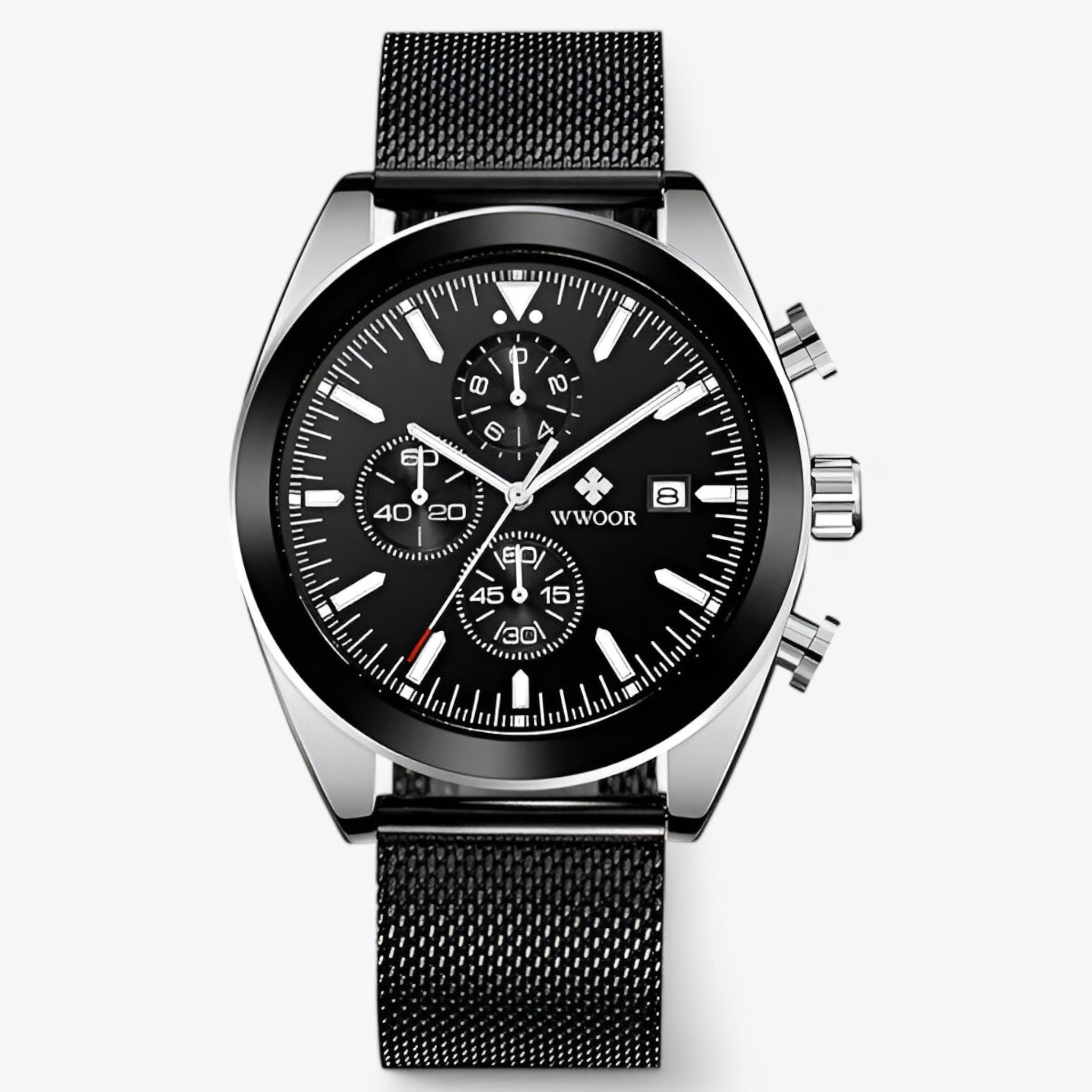 Orologio Cronografo Di Lusso In Acciaio Inossidabile Uomo - nero argento - accessoires acciaio cronografo horloges inossidabile orologio orologio cronografo uomo watches - Concept Palermo