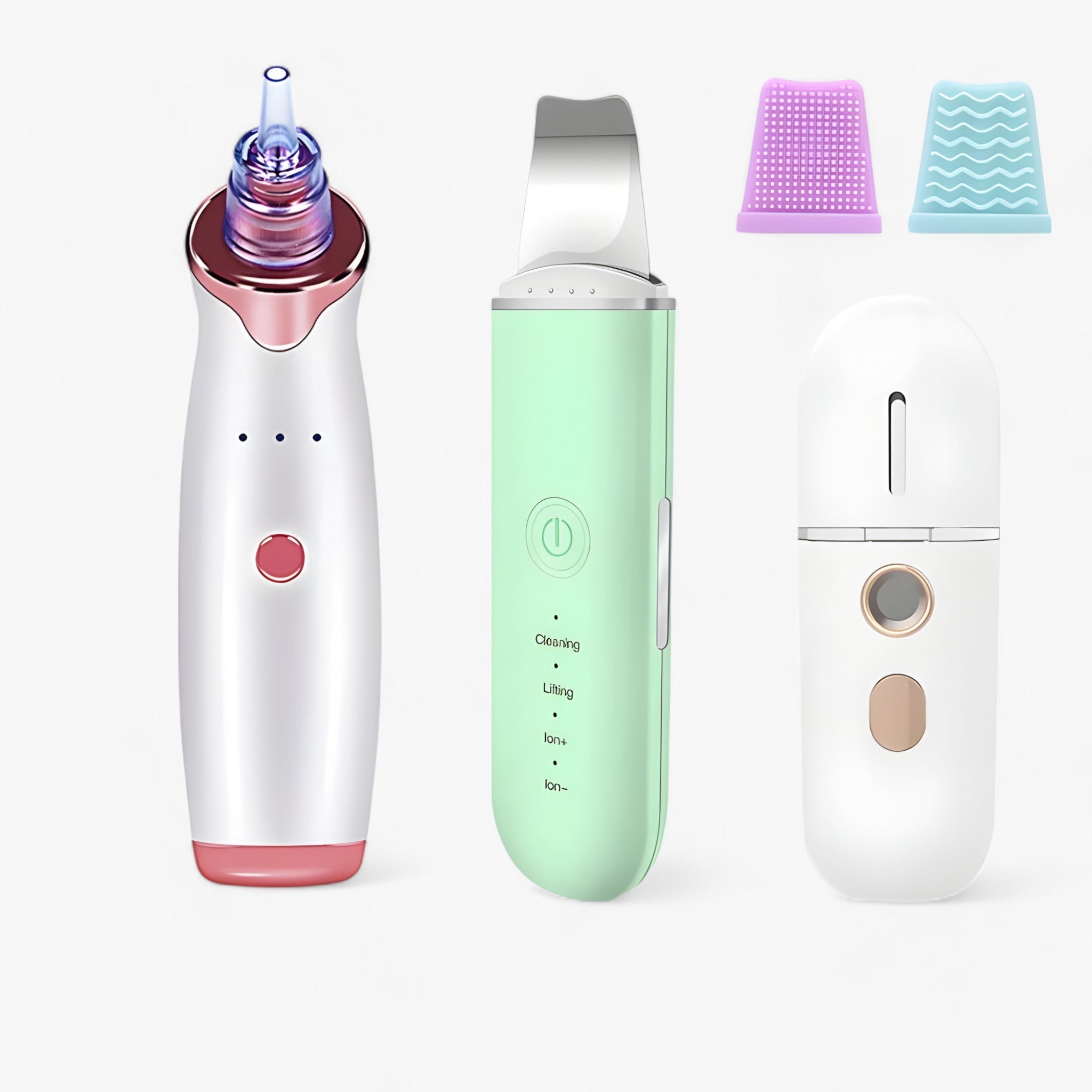 Spatola facciale a ultrasuoni - Strumento per il rassodamento del viso e la rimozione dei punti neri Pelle Uomo - Insieme verde 2 - cosmetics facciale neri pelle punti rassodamento rimozione skin care skinscrub pro | spatola facciale a ultrasuoni - strumento per il rassodamento del viso e la rimozione dei punti neri - € spatola - Concept Palermo