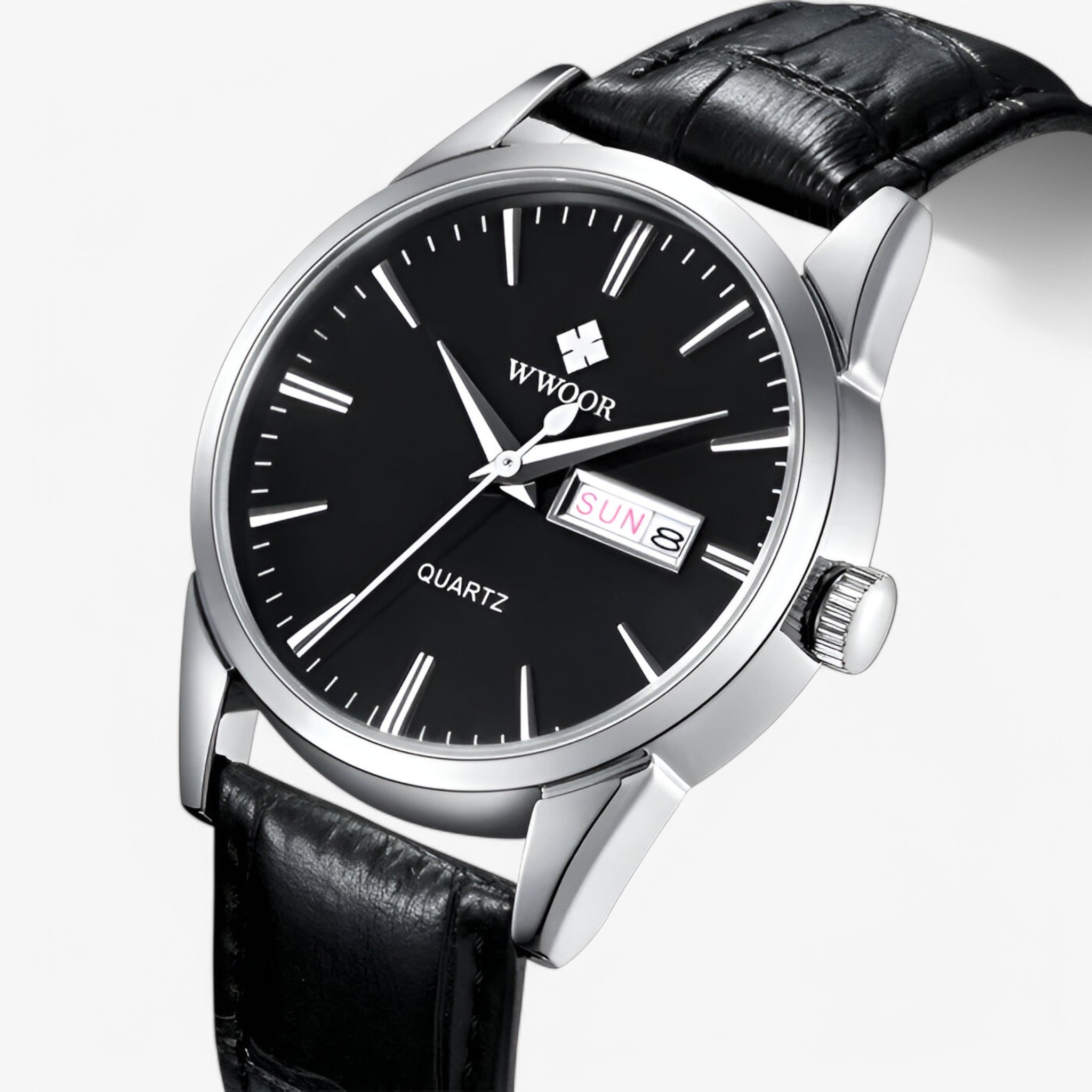Orologio Uomo Classico Elegante con Cinturino in Vera Pelle Marrone, Cassa Sottile - nero argento - accessoires horloges orologio orologio pelle pelle watches - Concept Palermo