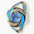 Reloj de cuarzo con pulsera de cristales para hombre