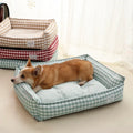 Letto per cani Fantasia a quadri beige - Morbido giaciglio - 100% Cotone