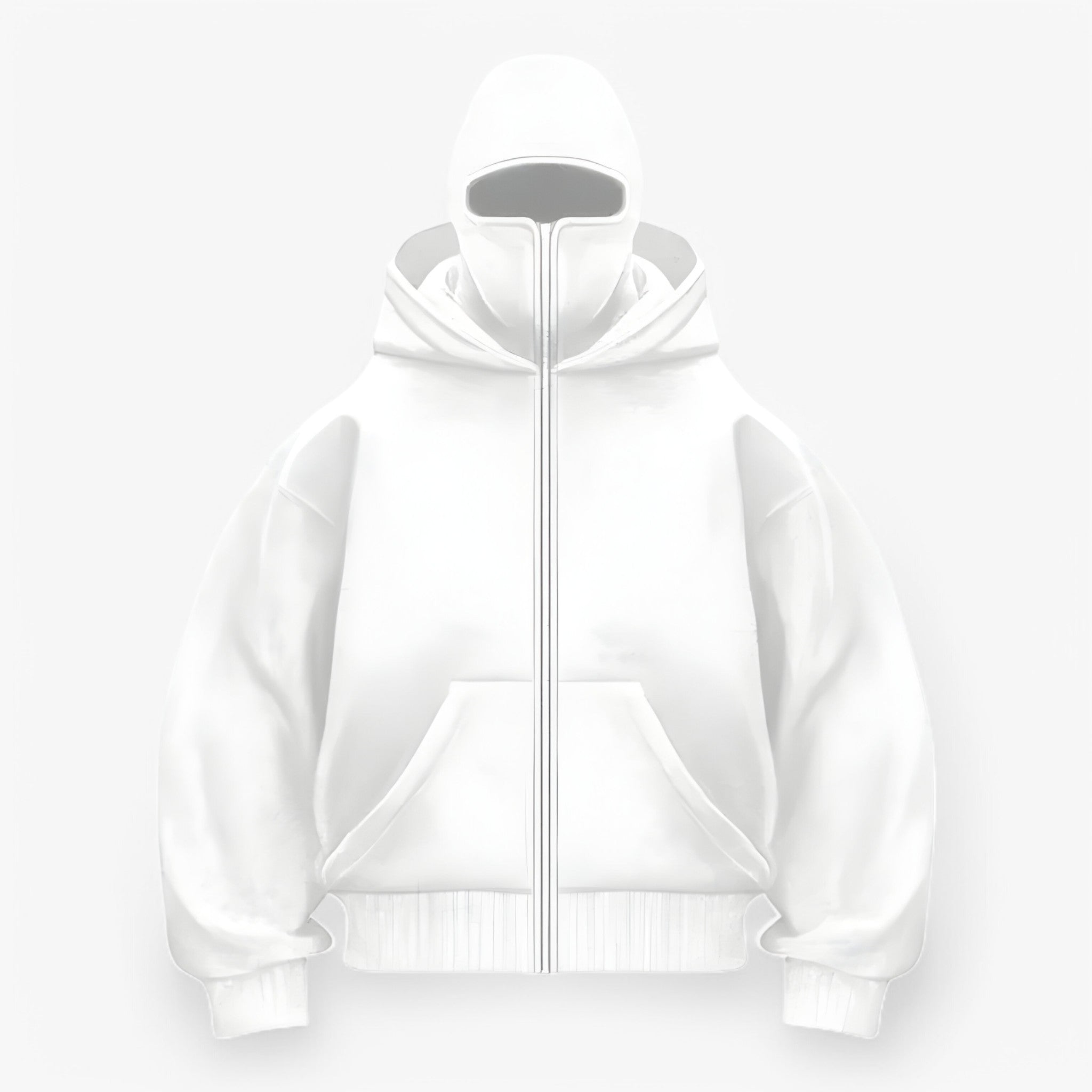 Balaclava in Fleece con Zip Intera Uomo - Bianco - balaclava balaclava fleece fleece intera men men's coats & jackets uomo - Concept Palermo