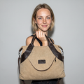 Bolso shopper grande para mujer en tela con bolsillos, espacioso, para playa y viaje