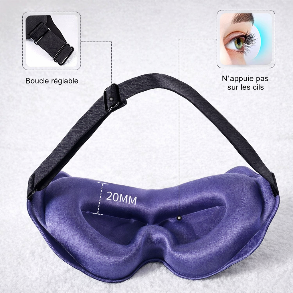 Maschera per dormire 3D regolabile: comfort anti-luce per uomini e donne - - accessoires sommeil aide au sommeil ajustable bloque lumière confort sommeil cross-from-marche-lino-15850700341597 masque masque 3D masque de sommeil masque respirant masque sommeil masque voyage masque yeux masques de sommeil New-google sieste sommeil - Concept Palermo