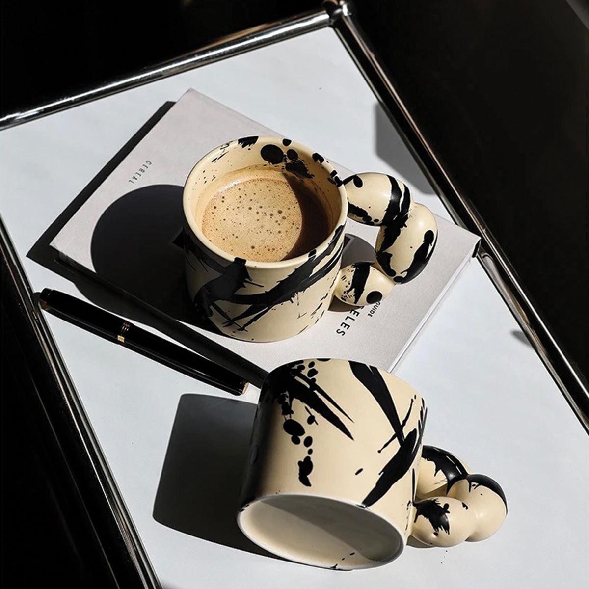 Keramikkrus Livlig Splash Ink Design Artistico Eccezionale, Durevole e per Amanti del Caffè e del Tè Uomo - - amanti artistico caffè Decor design eccezionale home & garden keramikkrus keramikkrus livlig Kitchen Mug Tableware - Concept Palermo