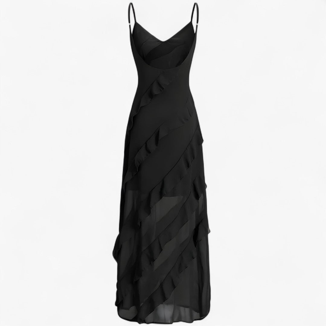 Abito lungo con spalline sottili e volant a strati Uomo - - abito abito spalline DRESS Dresses female dress Maxi Dresses Mini Dresses sottili spalline strati uomo volant - Concept Palermo