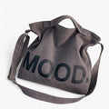Borsa Tote Donna Grande in Tela con Stampa Vibe - Spiaggia, Shopping, Viaggio