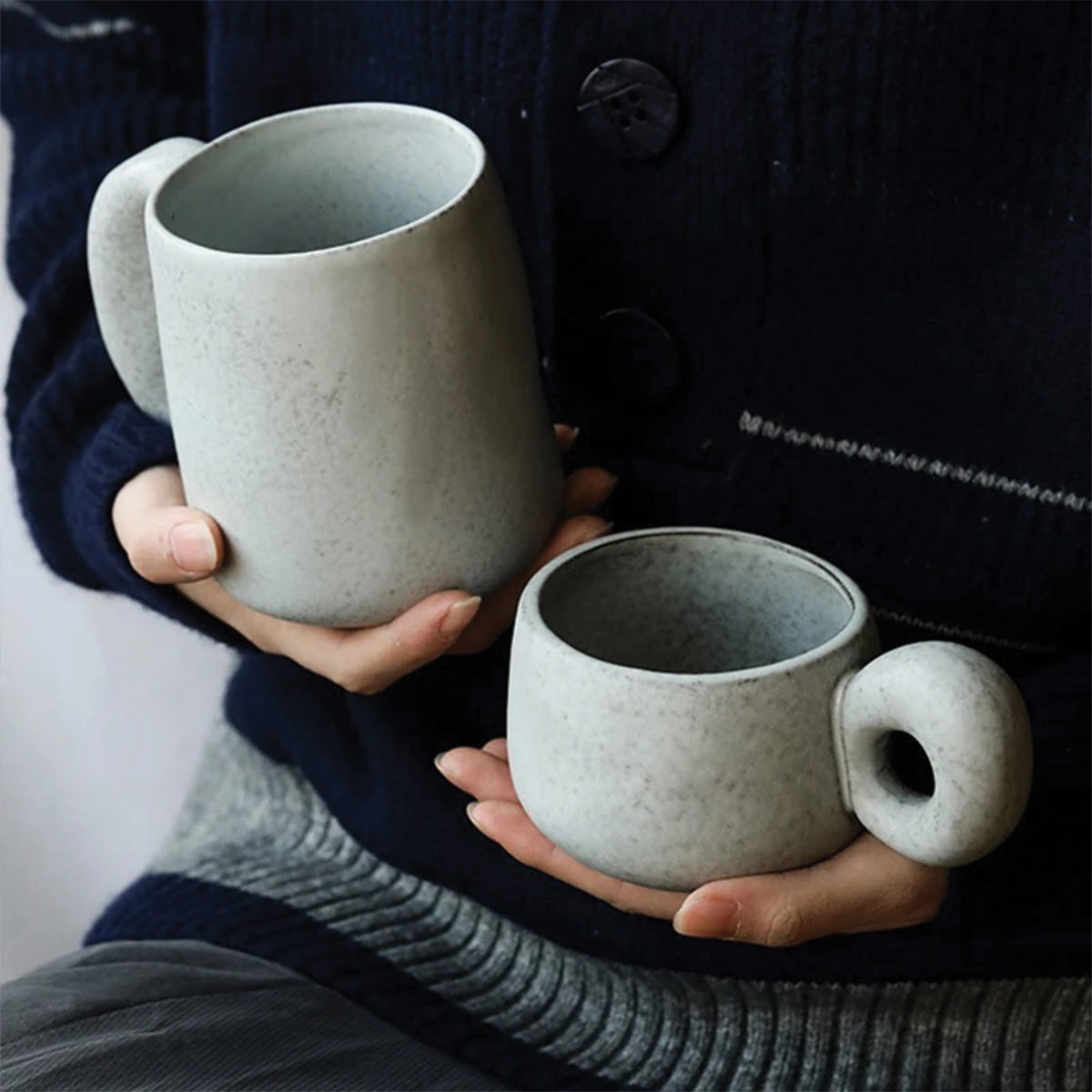 Bicchieri in Ceramica con Pietre Louv Fatto a Mano Unici - Grigio - bicchieri bicchieri ceramica ceramica Ceramics fatto home & garden Kitchen louv mano pietre - Concept Palermo