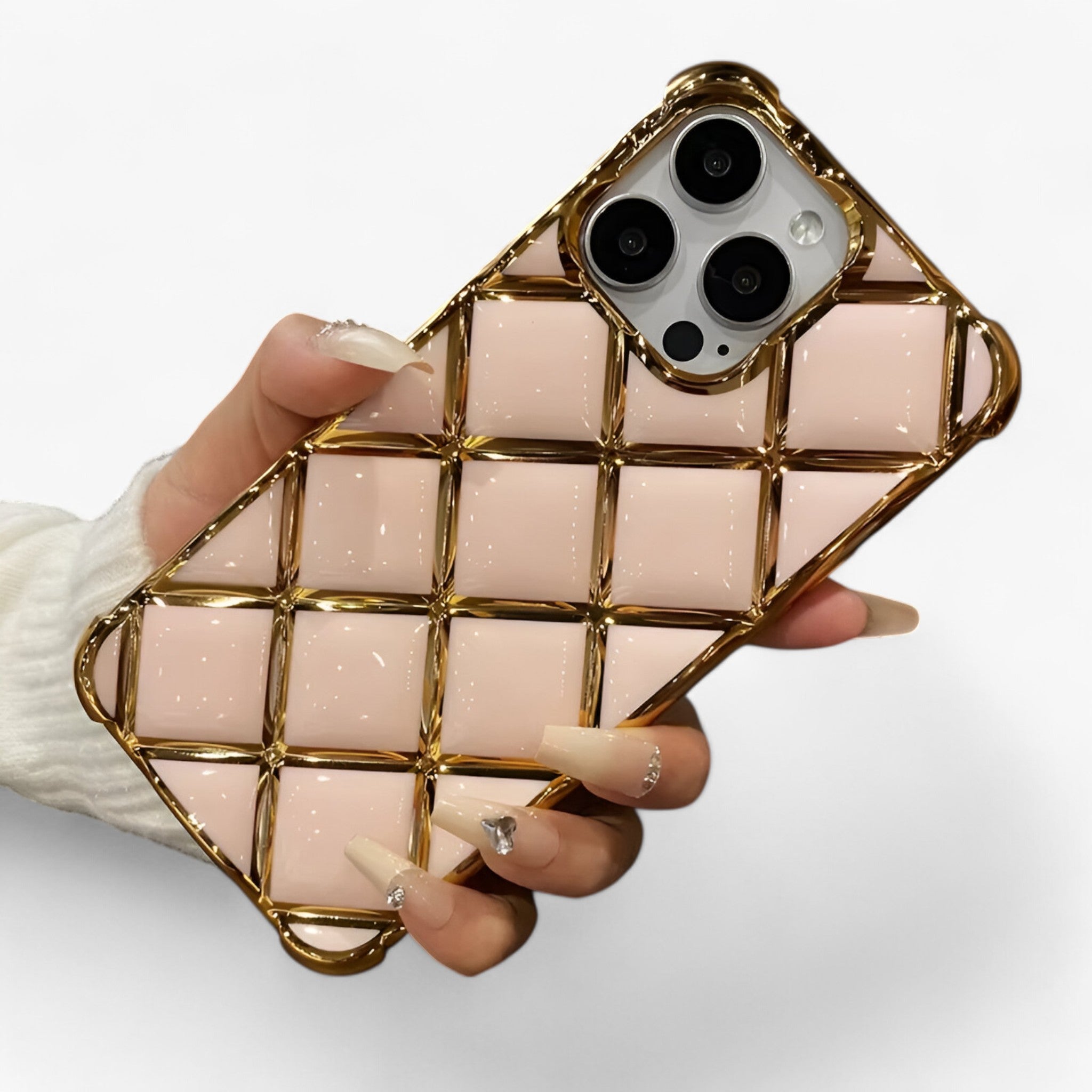 Cover iPhone [Modello] Glitter Diamantata Trasparente Antiurto Rigida in Silicone - Rosa - custodia custodia telefono diamond gadgets grid telefono - Concept Palermo